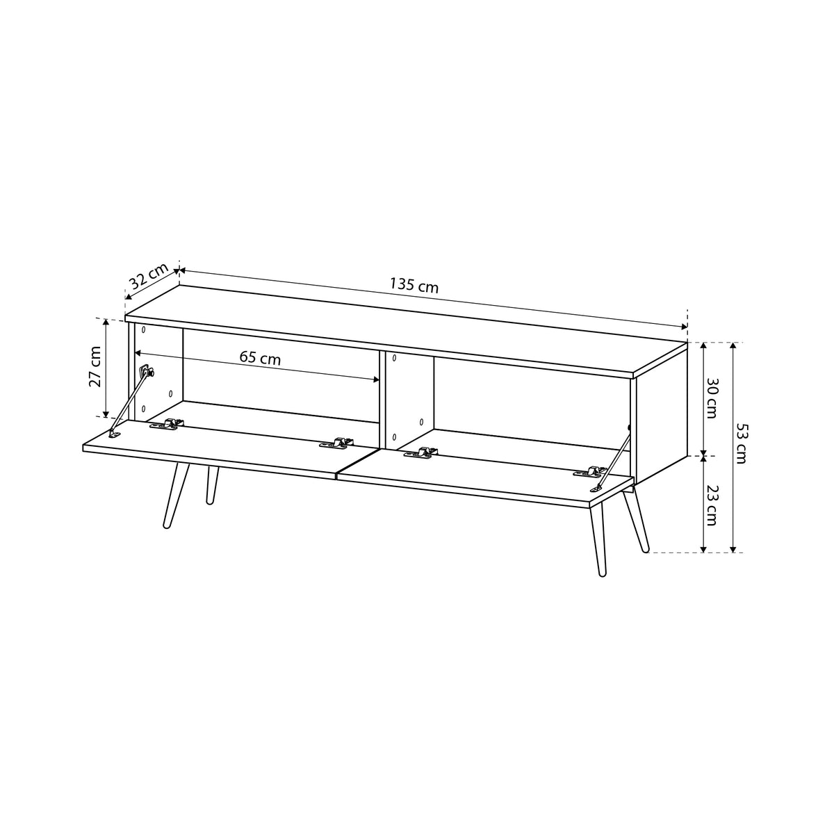 Meva TV-bord 135x30 i moderne stil – billede 5