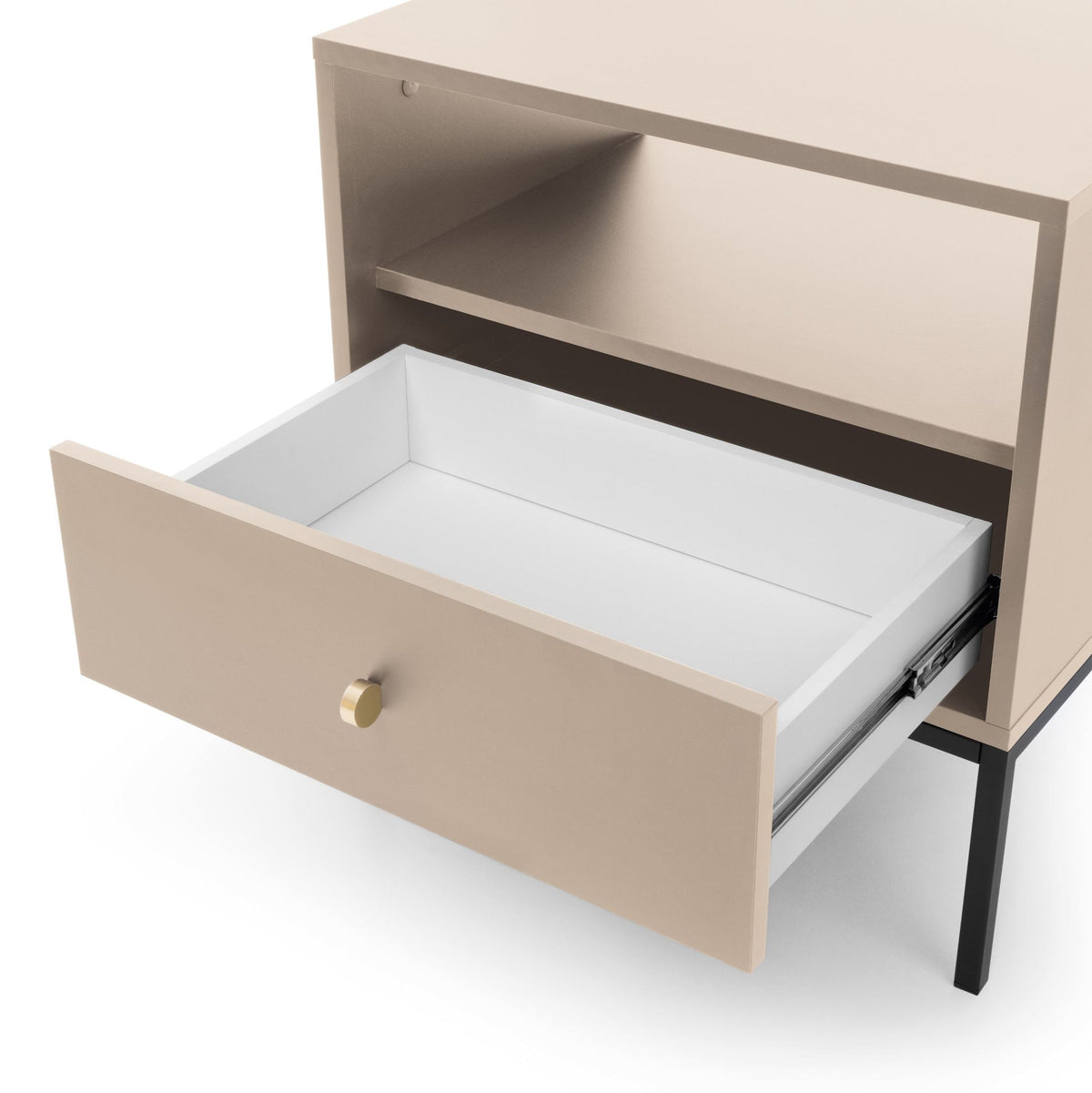 Kviat-natbord med skuffe, 54 x 57 cm, i modern classic-stil – billede 6