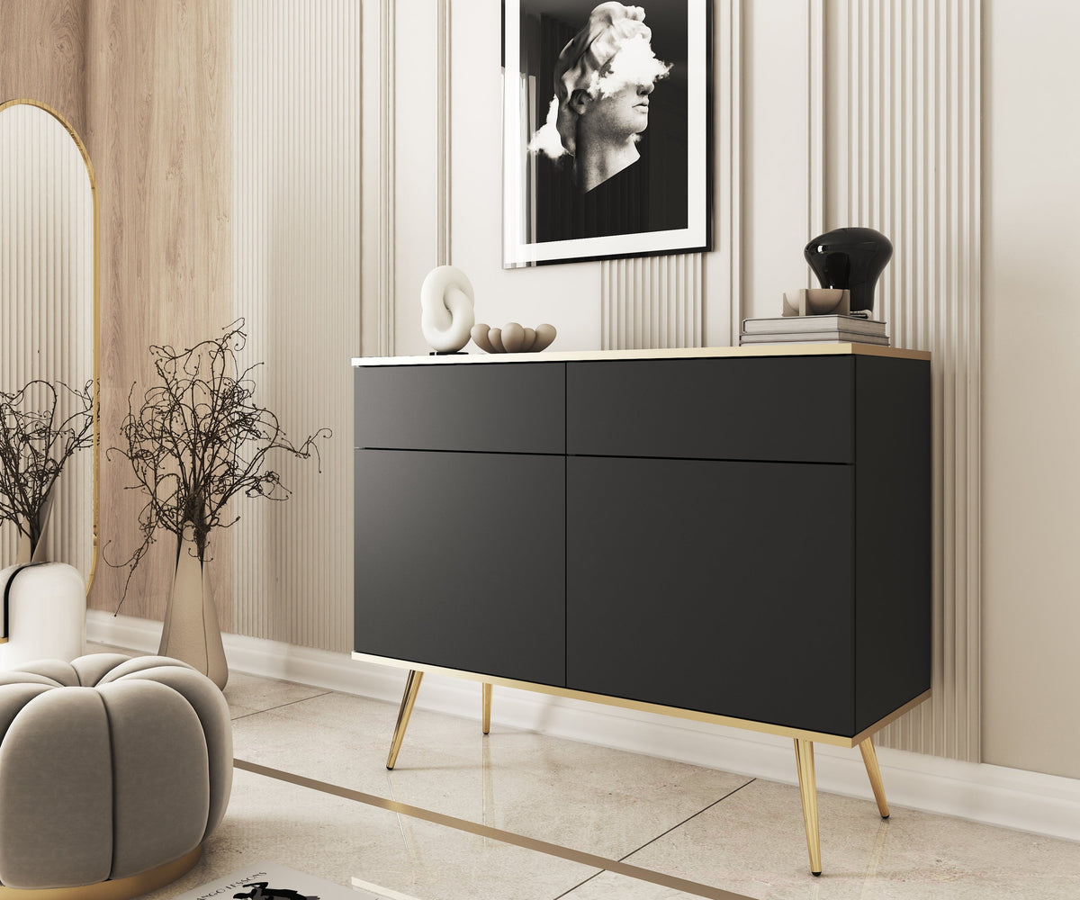 Komoda Meva 107x85 w stylu glamour – w aranżacji wnętrza
