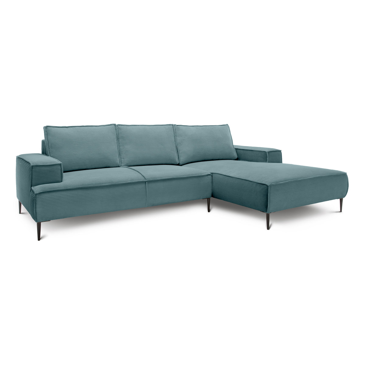 Narożnik 3-osobowy 275 cm w stylu modern classic | May Głęboki Grafit (POSO 125) Prawostronny