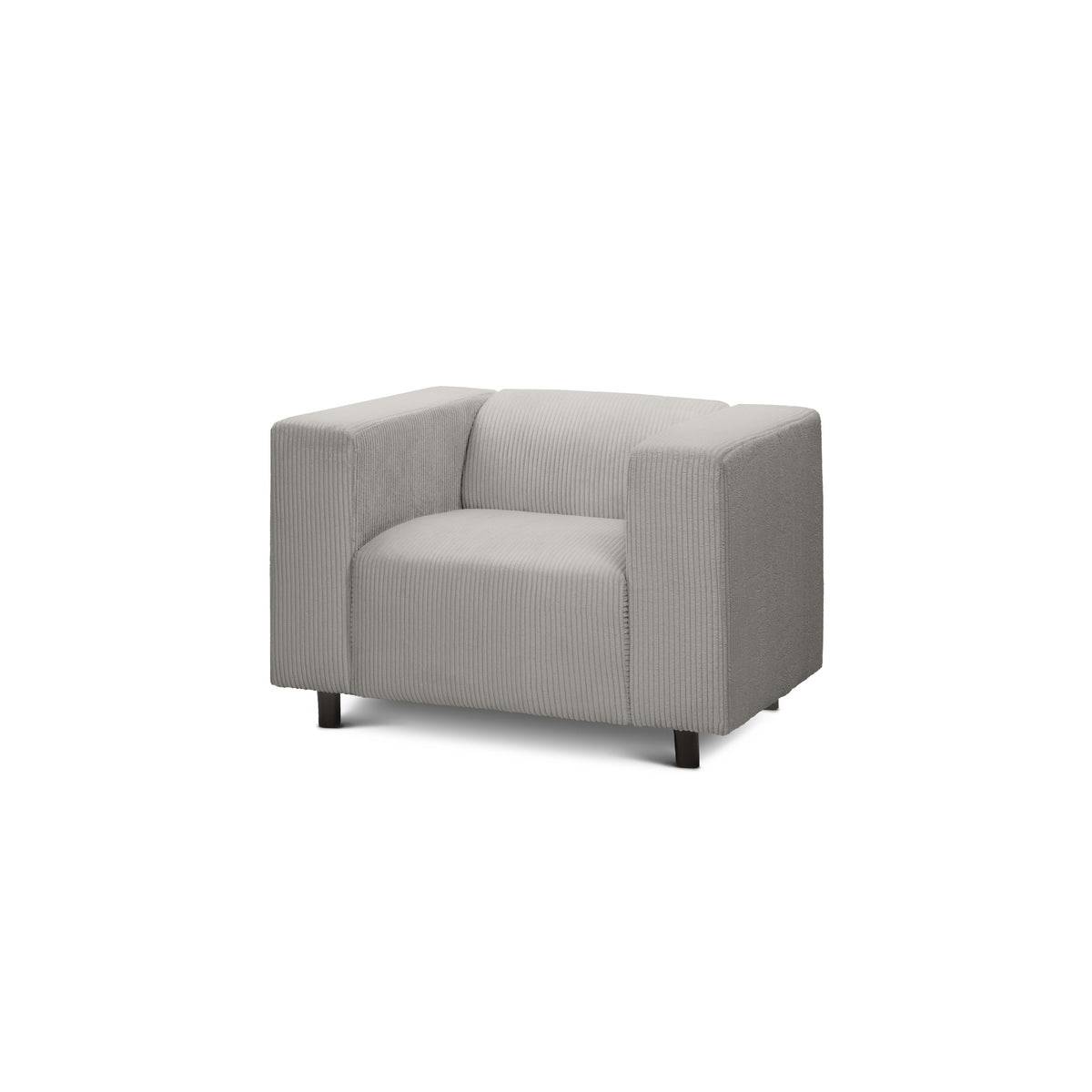 Fotel 95 cm do relaksu w stylu skandynawskim | July Popielata Biel (POSO 110)