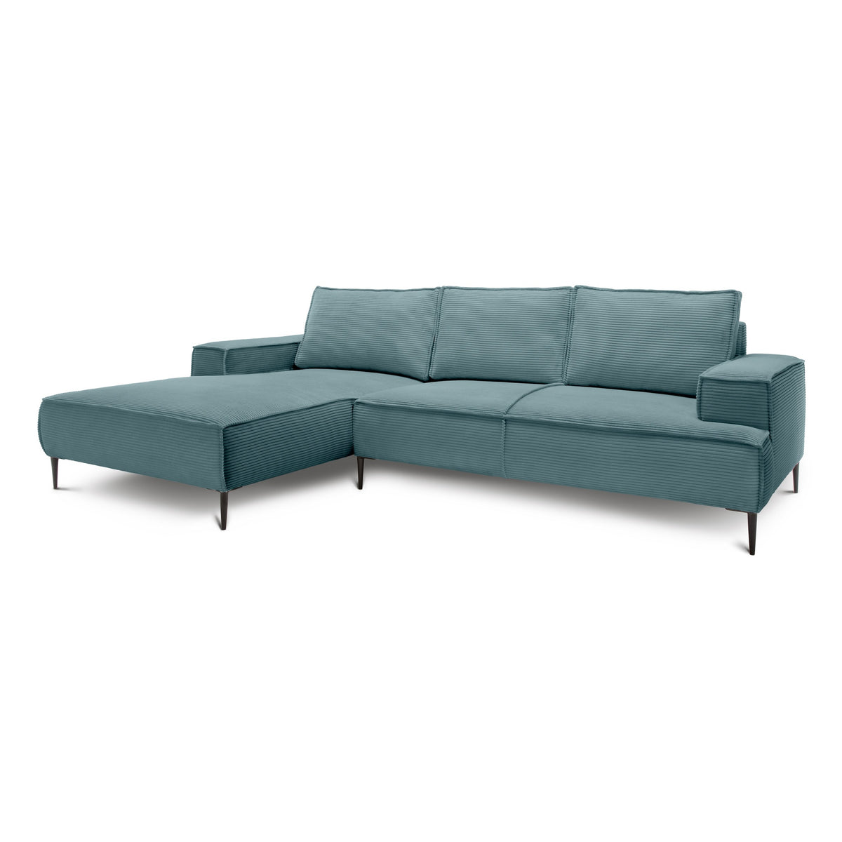 Narożnik 3-osobowy 275 cm w stylu modern classic | May Głęboki Grafit (POSO 125) Lewostronny