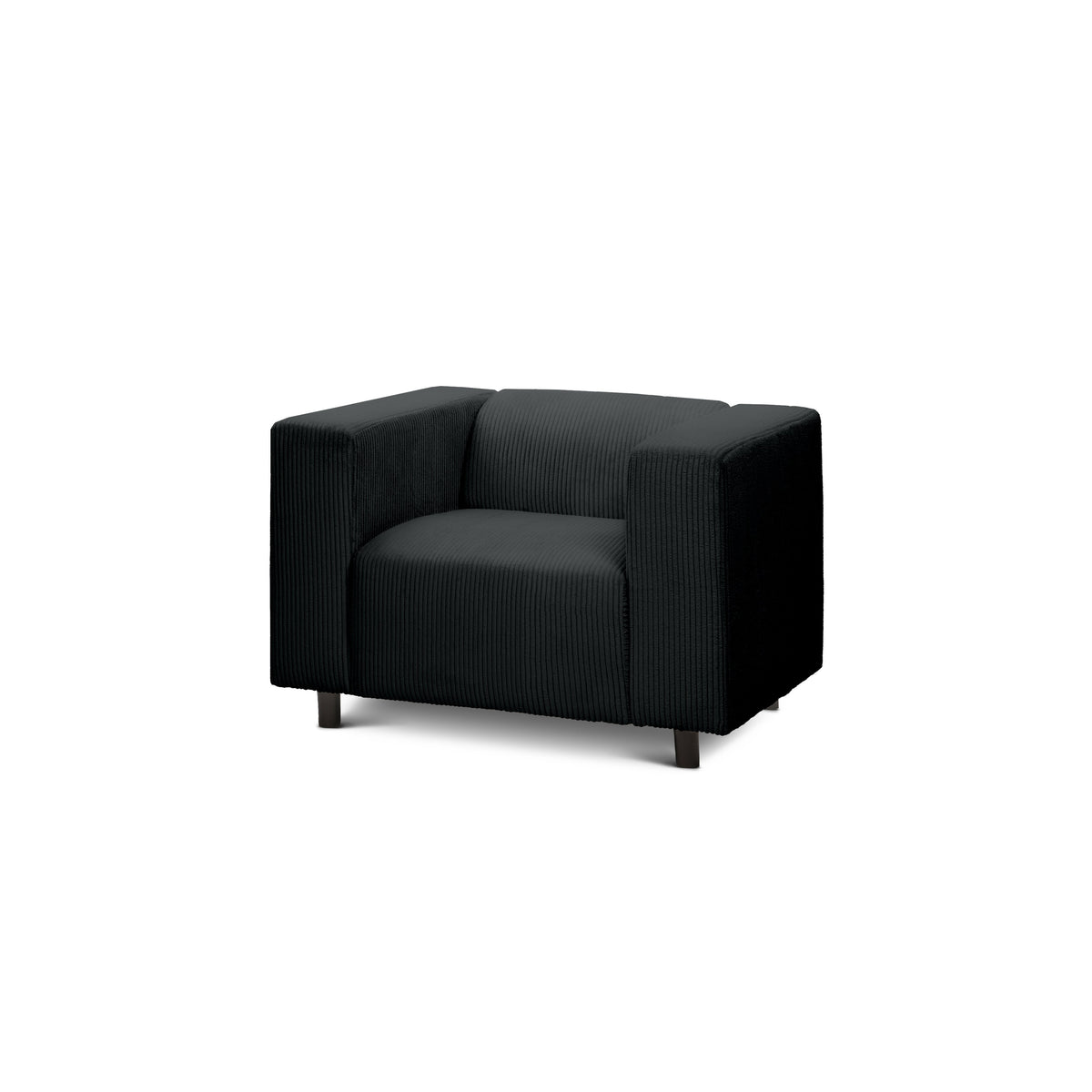 Fotel 95 cm do relaksu w stylu skandynawskim | July Węgiel (POSO 135)