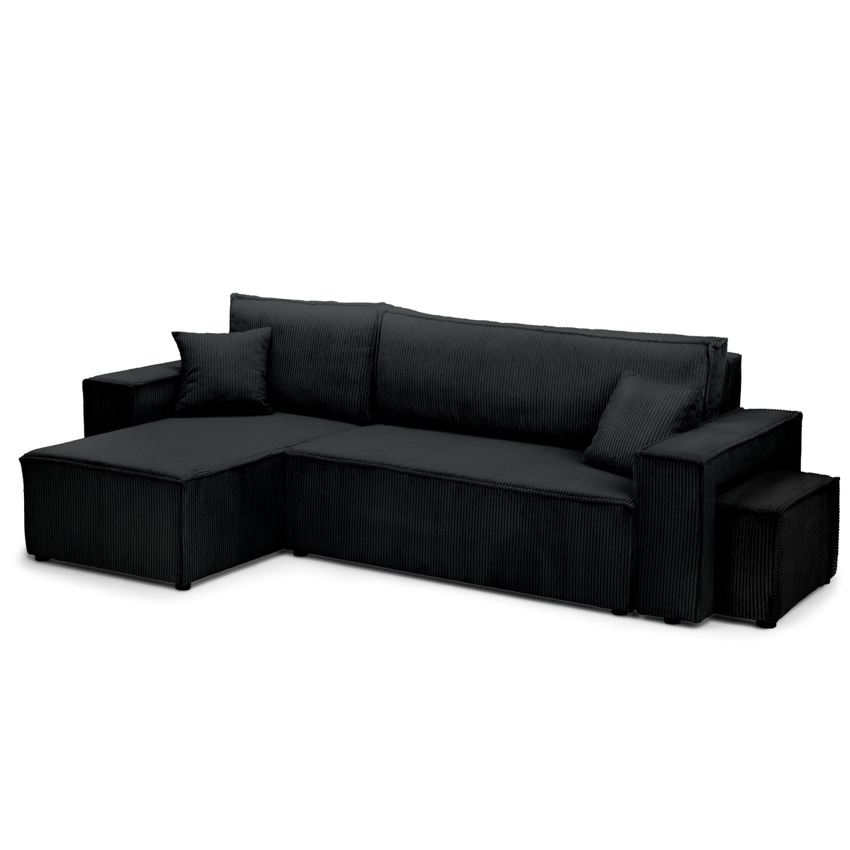 Universel hjørnesofa med sovefunktion og puf i moderne stil | Klara Kul (POSO 135) Universel