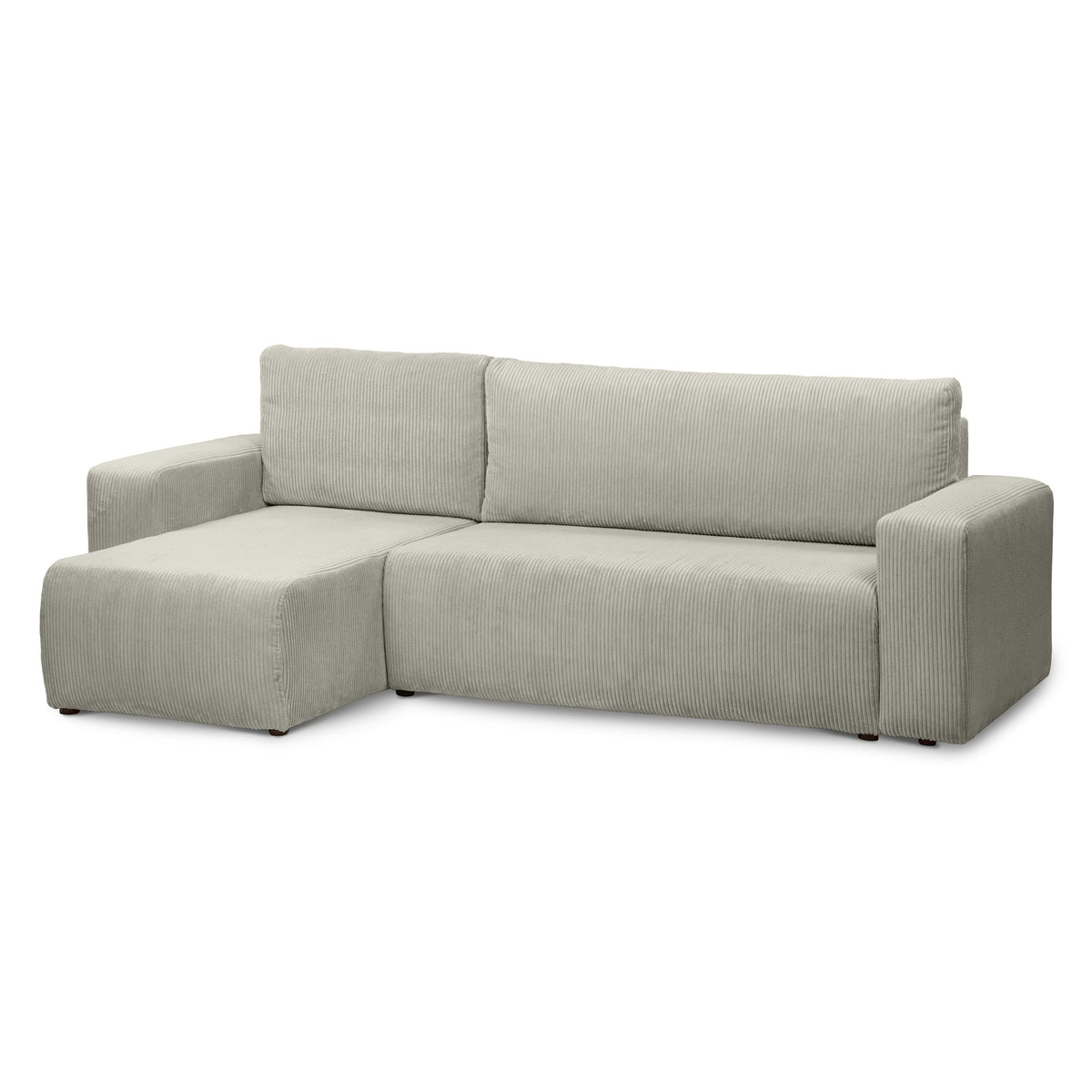 Universel hjørnesofa med sovefunktion til 3 personer, 200x142–154, i loft-stil | Kingi, Grå Hør (POSO 140)