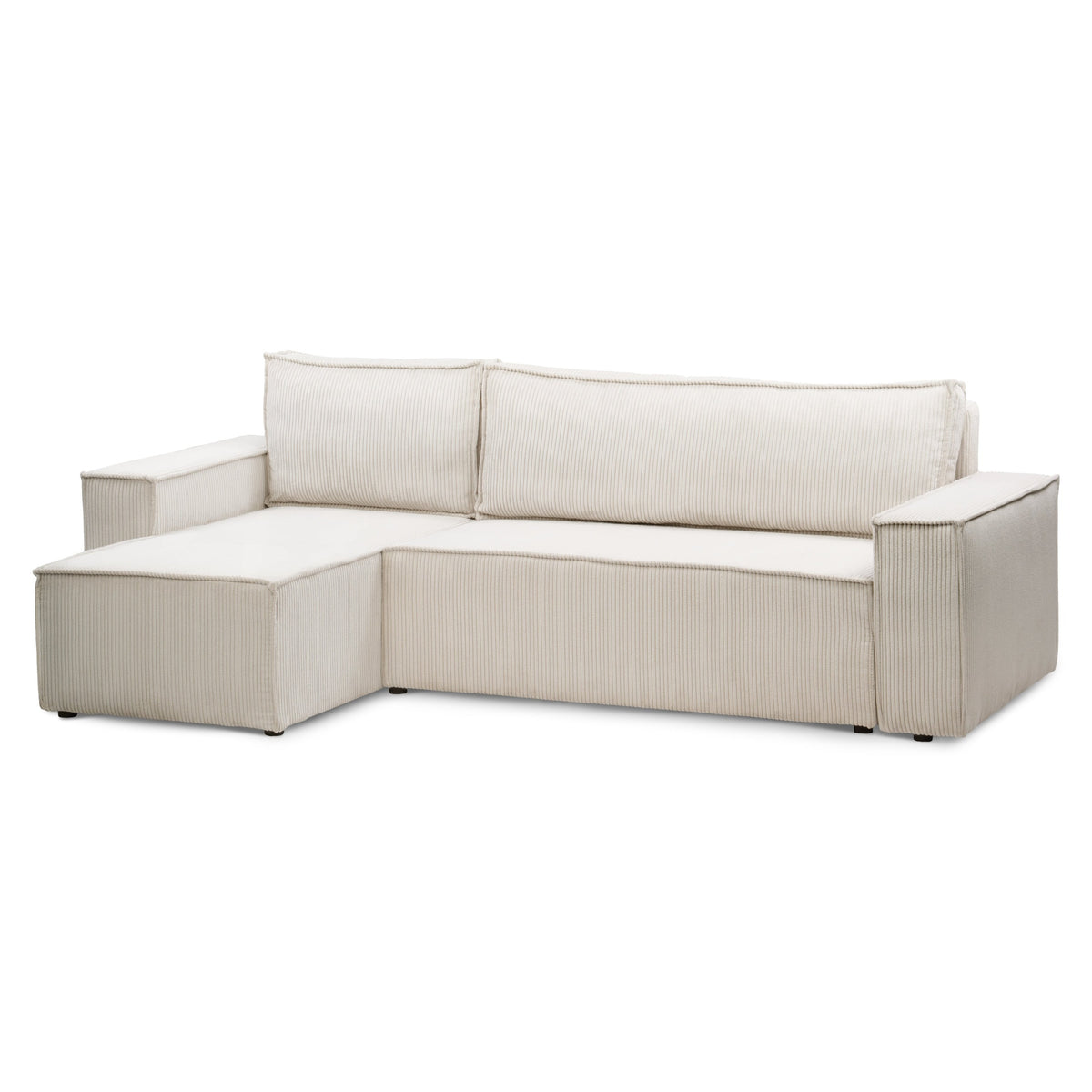 Universel hjørnesofa med sovefunktion til 3 personer, 200x142–154, i loftstil | Agi, Porcelæn Beige (POSO 38)
