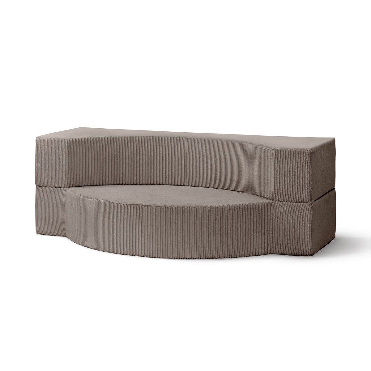Modulær skumsofa på 200 cm med sovefunktion i japandi-stil | Lunaria Champagne-grå (POSO 03)