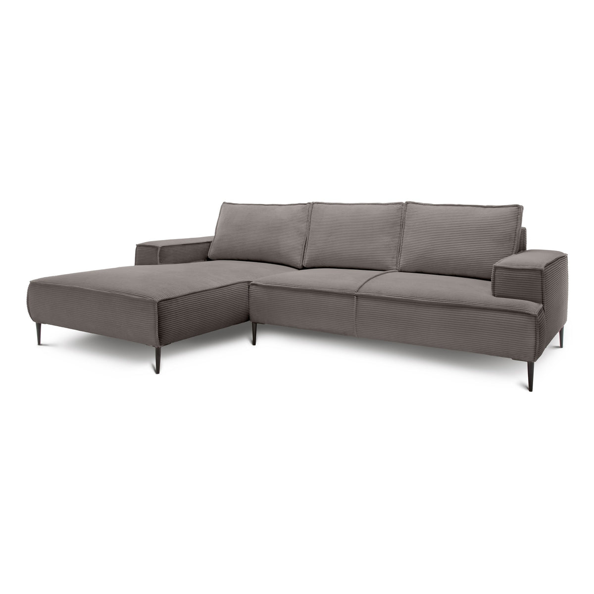 3-personers hjørnesofa, 275 cm, i moderne klassisk stil | May, Røget Træ (POSO 04), venstrevendt