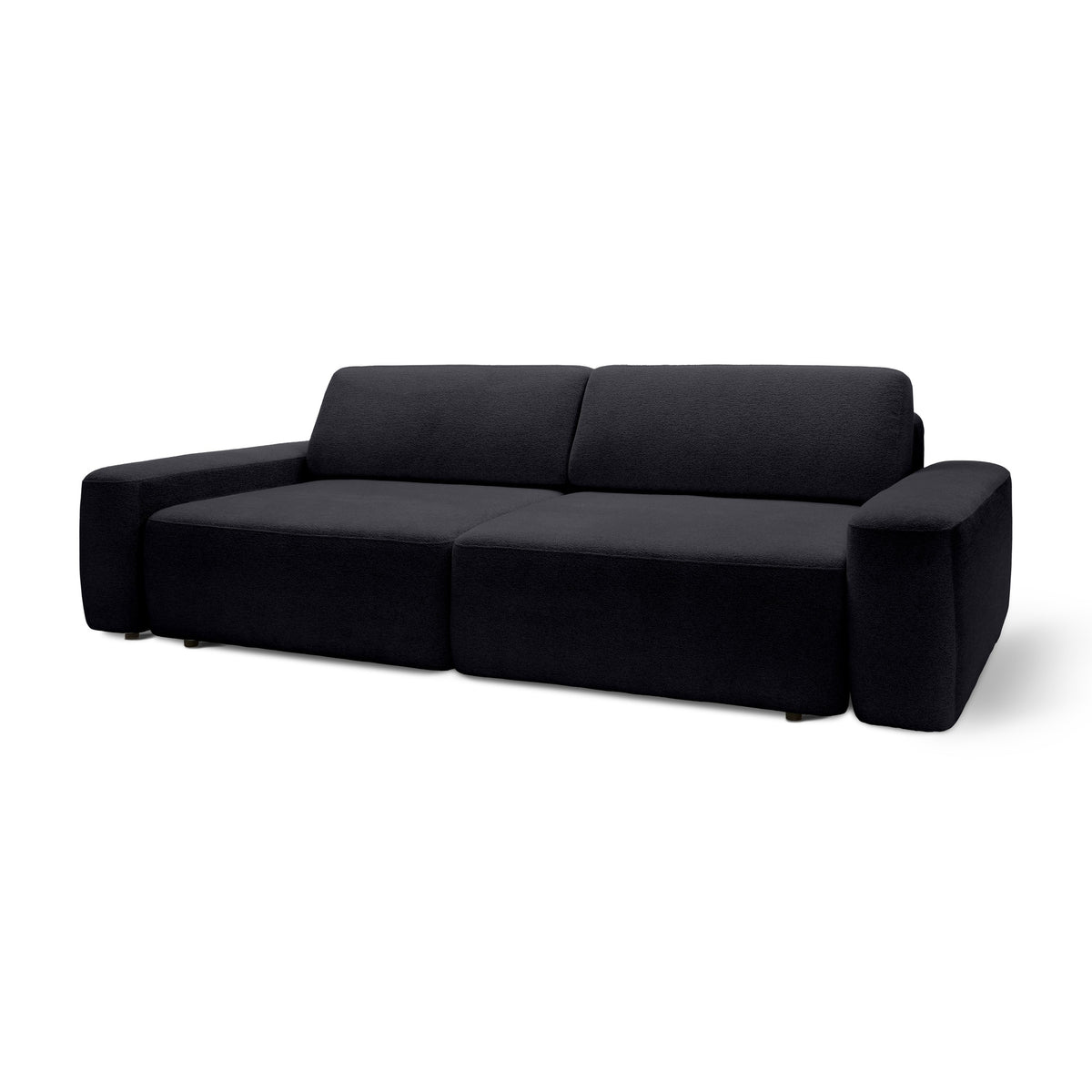 Sofa z funkcją spania 200x136 z pojemnikiem DL | Bamby Głęboka Czerń (RAVEN 16)