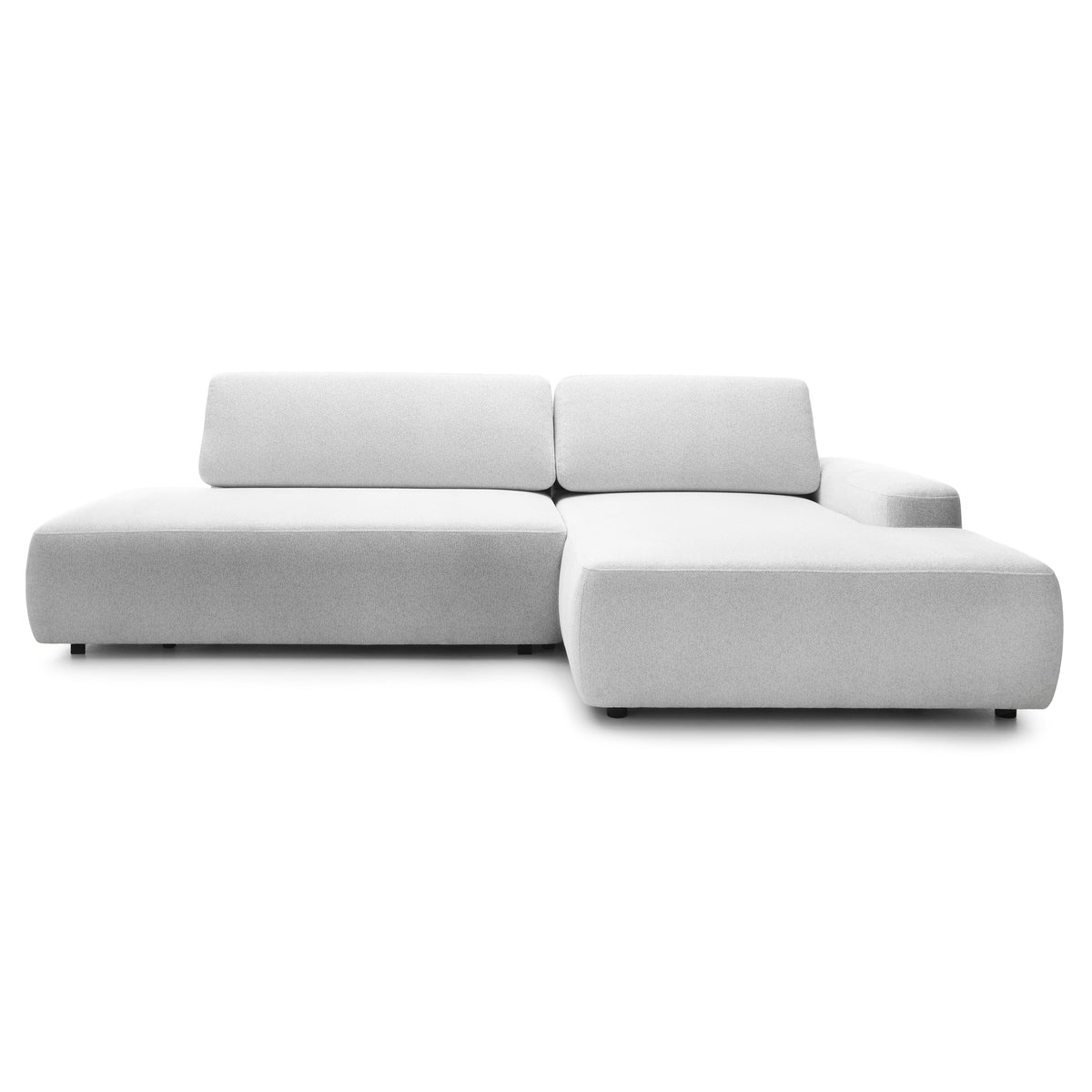 Hjørnesofa med sovefunktion til 4 personer, 125x210, i japandi-stil | Bamby, højrevendt, Morgendug (RAVEN 21)