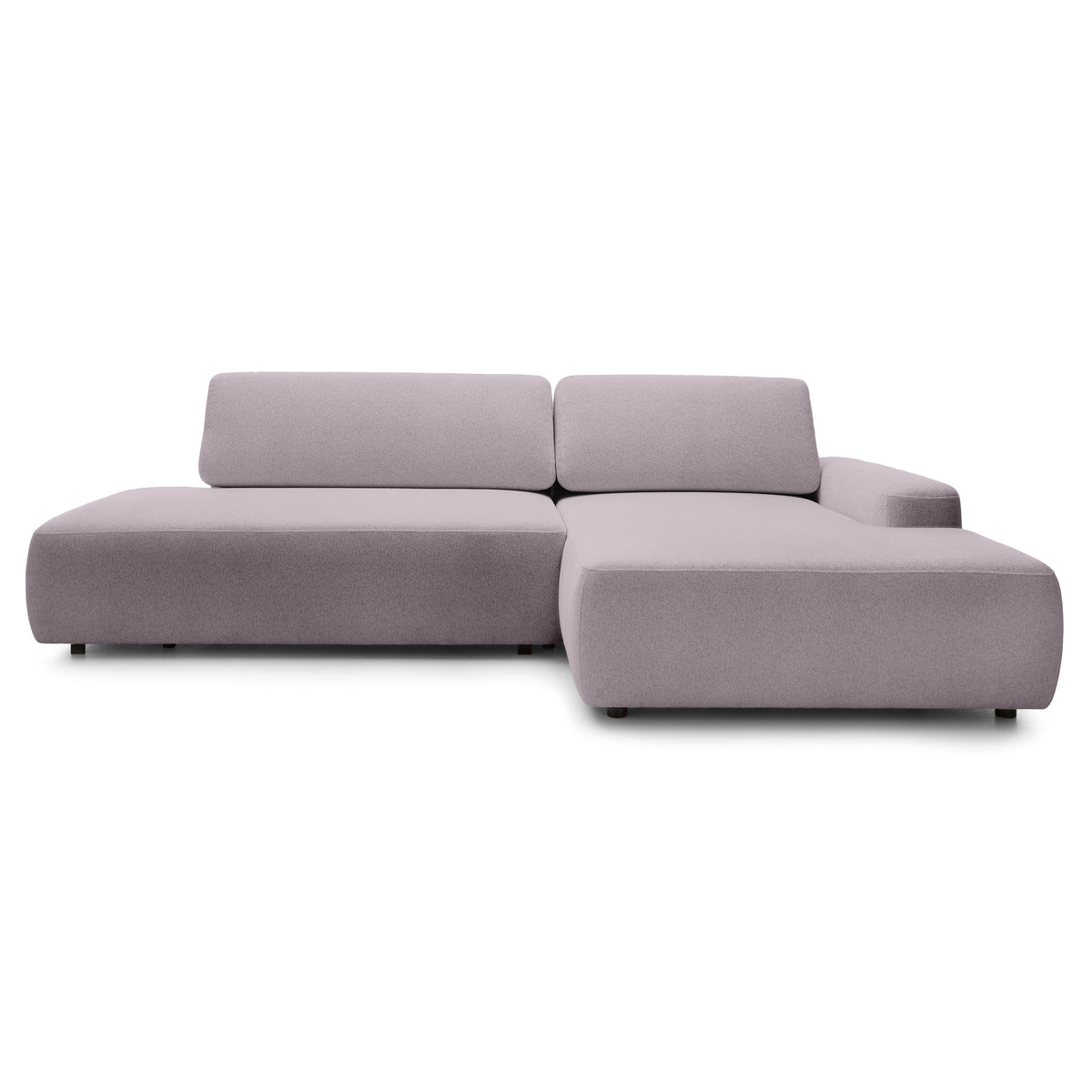 Hjørnesofa med sovefunktion til 4 personer, 125x210, i japandi-stil | Bamby, højrevendt, Rosastøv (RAVEN 30)