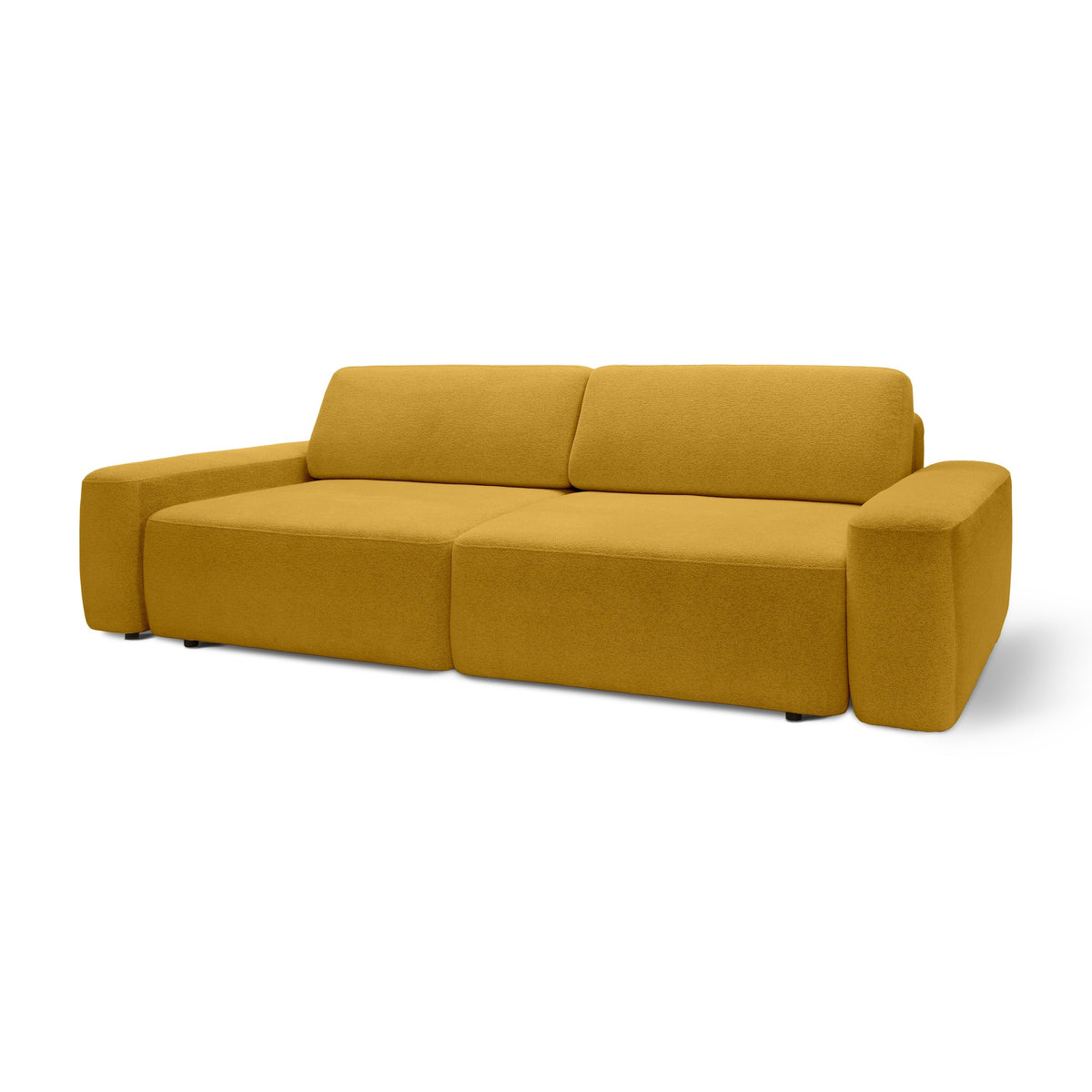 Sofa z funkcją spania 200x136 z pojemnikiem DL | Bamby Miodowy Bursztyn (RAVEN 66)
