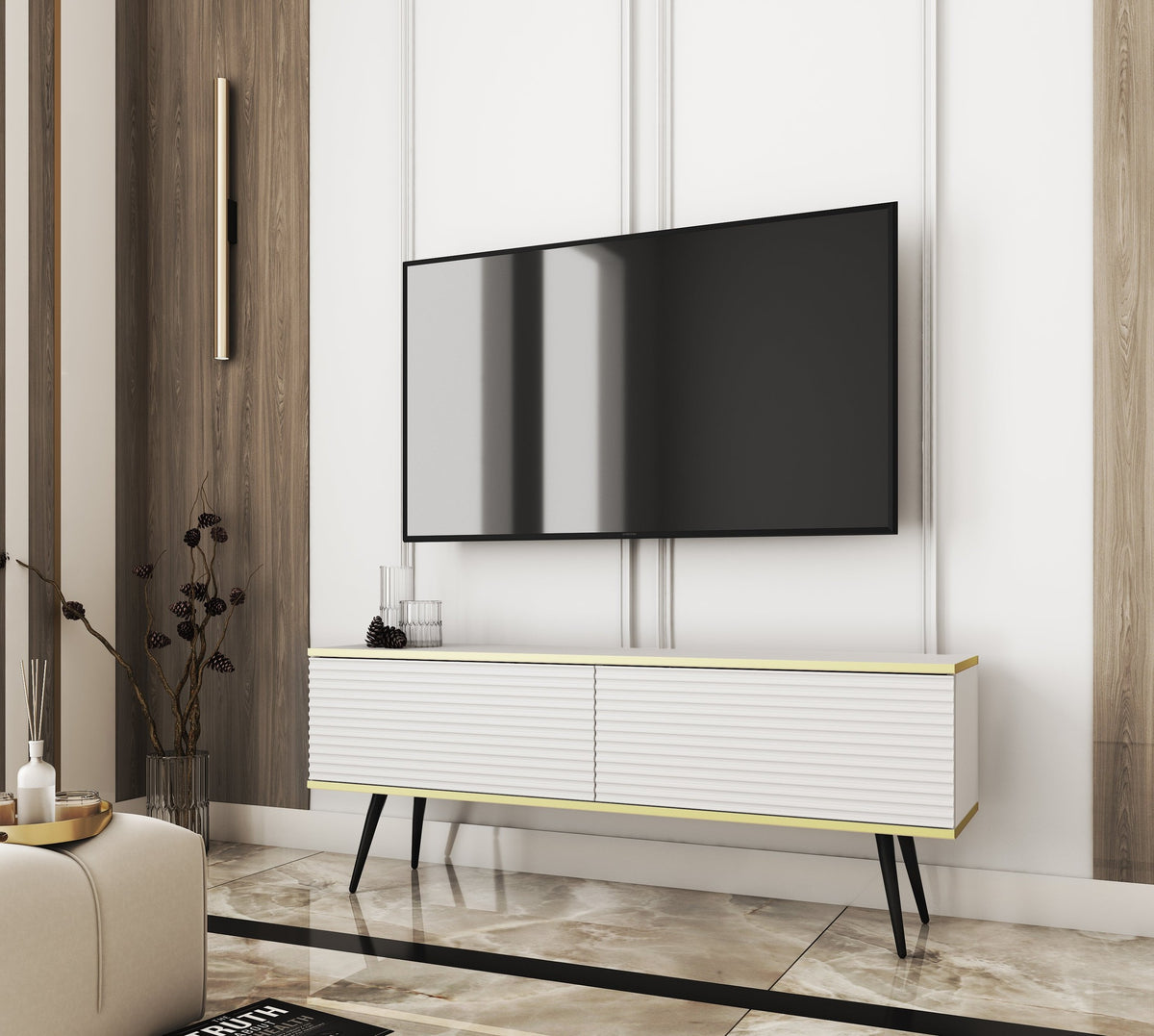 Meva TV-bord 135x30 i moderne stil – billede 13