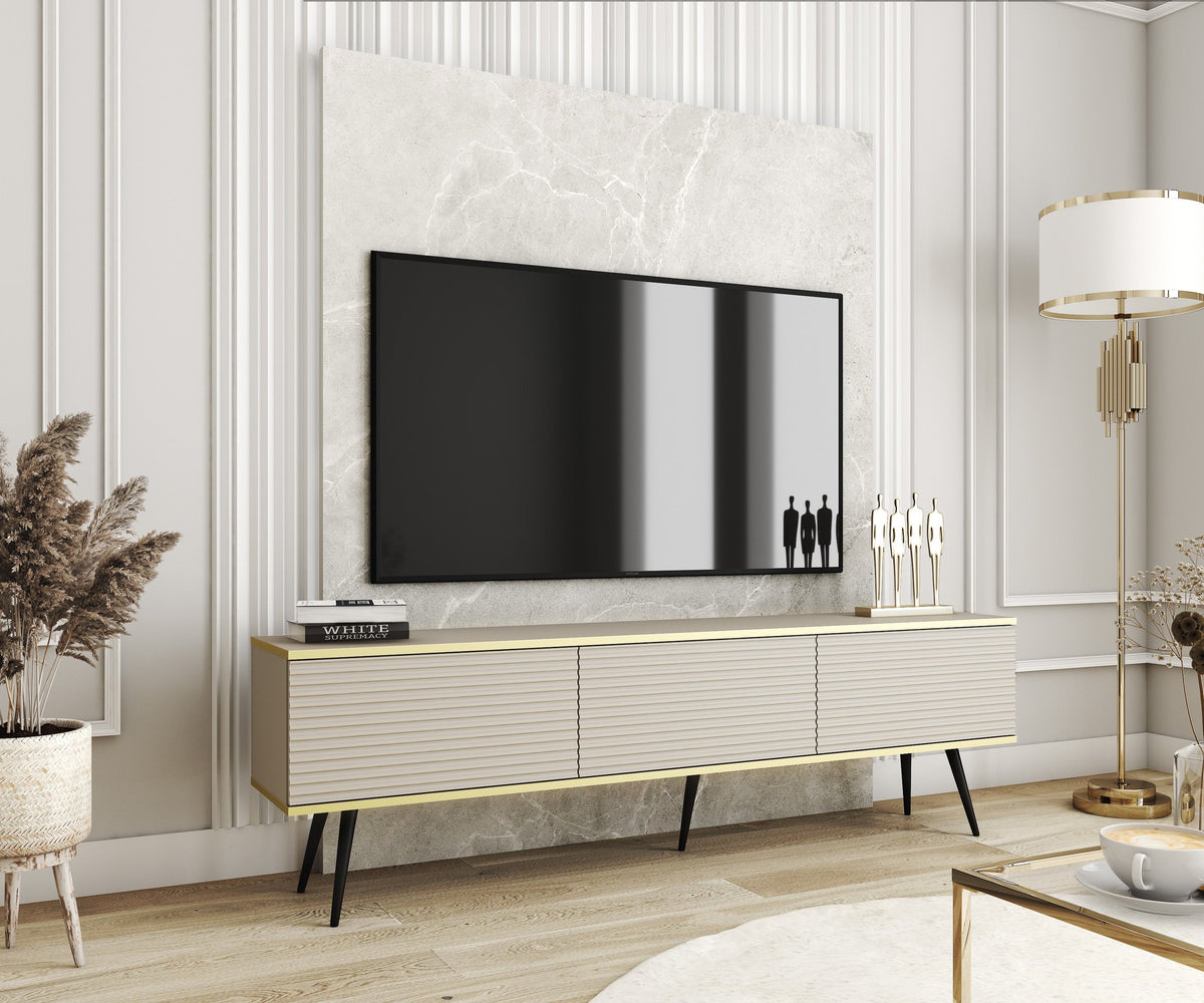 Meva TV-bord 175x30 med gyldne detaljer – billede 6
