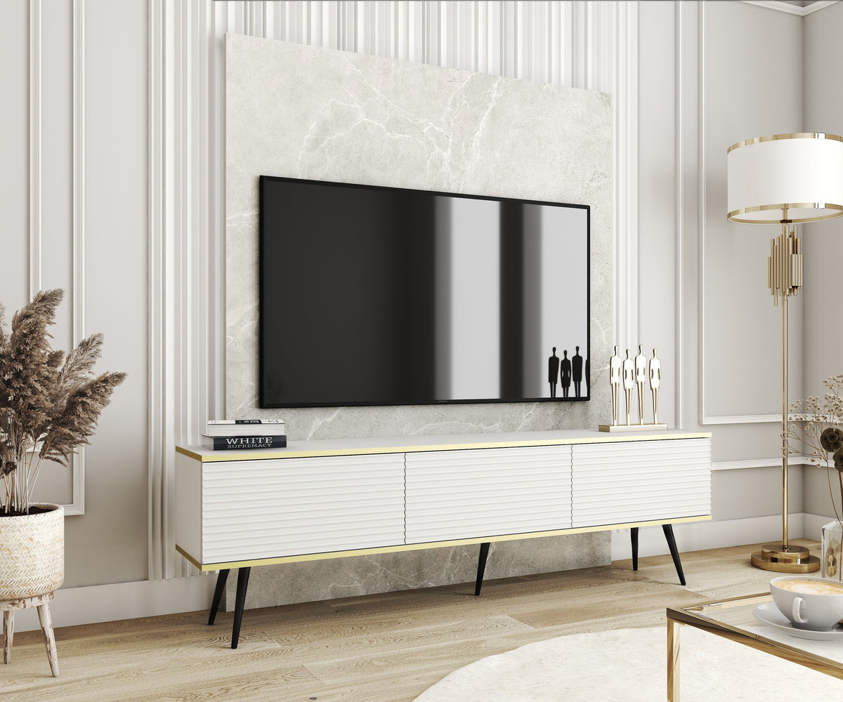 Meva TV-bord 175x30 med gyldne detaljer – billede 10