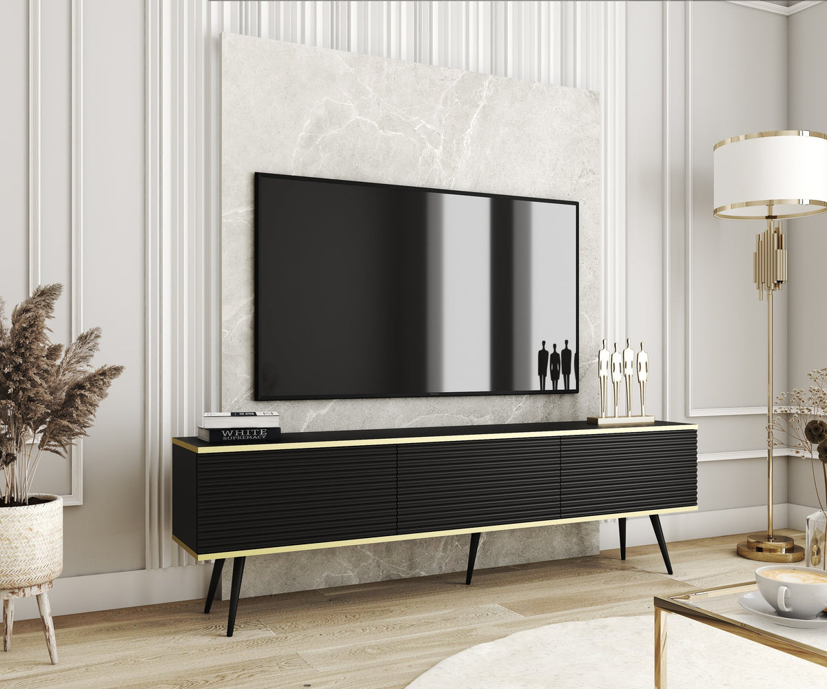 Meva TV-bord 175x30 med gyldne detaljer – billede 15