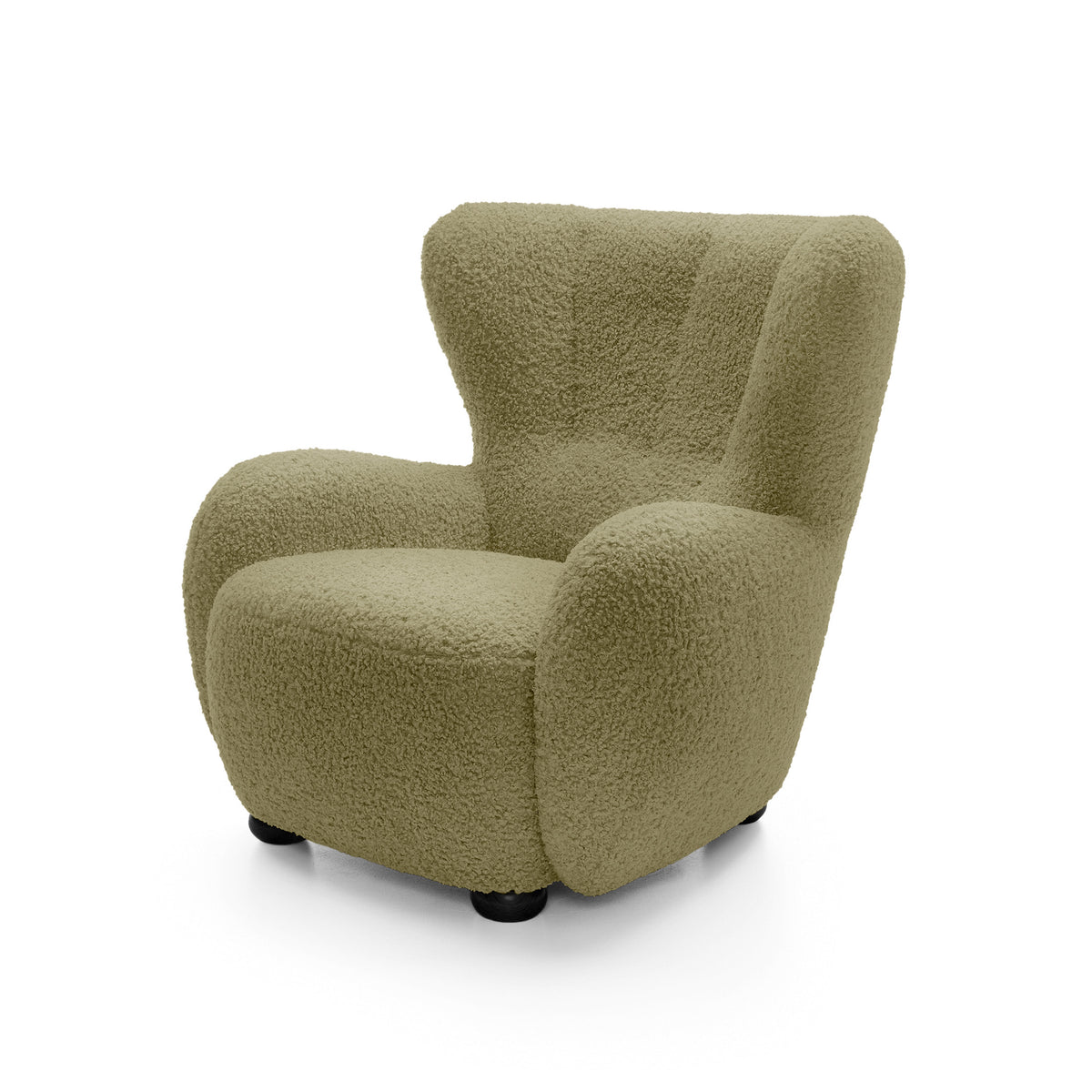 Fotel 88 cm do relaksu w stylu skandynawskim | Tedi Miodowy Mech (ROLF 13) Czarny