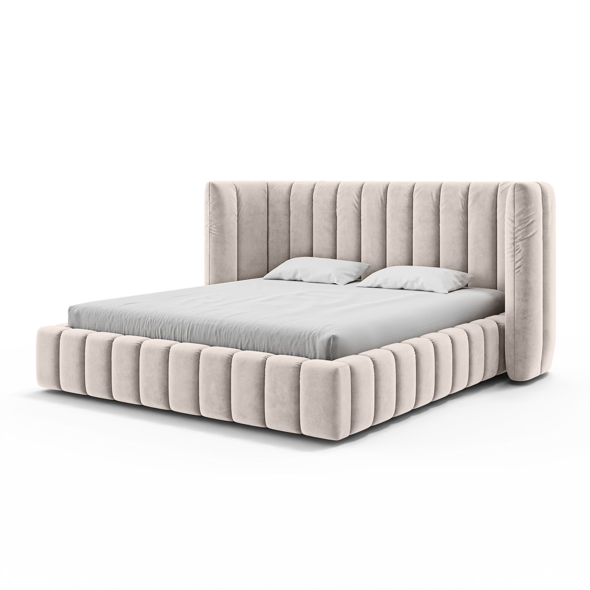 Łóżko tapicerowane Gianda pikowane z pojemnikiem w stylu modern soft w tkaninie SALVADOR – zdjęcie 17