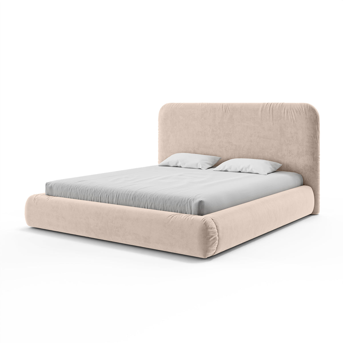 Łóżko tapicerowane z pojemnikiem w stylu modern organic | Paries 180x200 Beżowa Glina (SALVADOR 02)