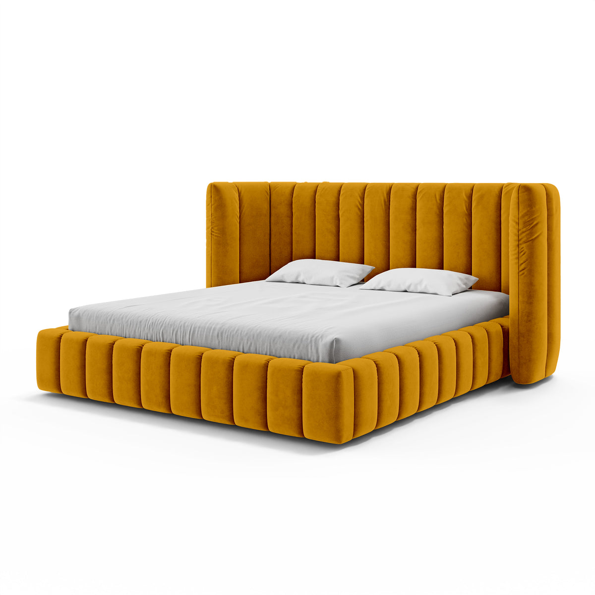 Łóżko tapicerowane Gianda pikowane z pojemnikiem w stylu modern soft w tkaninie SALVADOR – zdjęcie 12