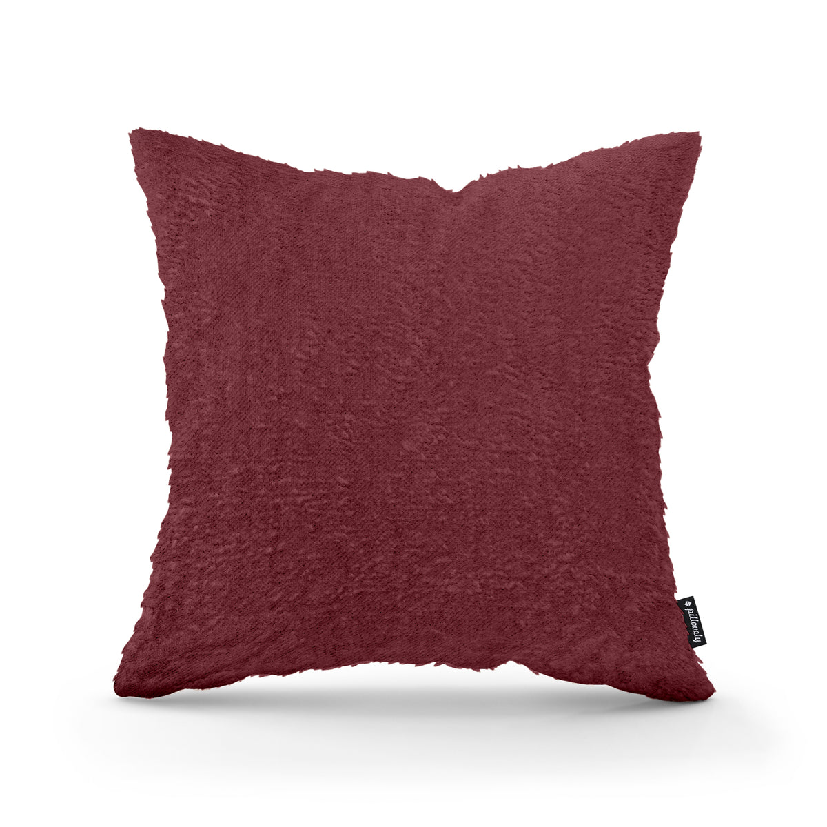 Poduszka dekoracyjna 45×45 cm w stylu glamour | Plusz Burgundowy Kamień (SORRISO 12)