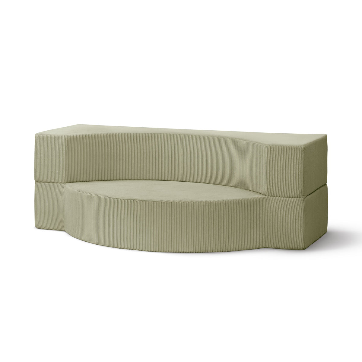 Modulær skumsofa på 200 cm med sovefunktion i japandi-stil | Lunaria Oliv (POSO 44)