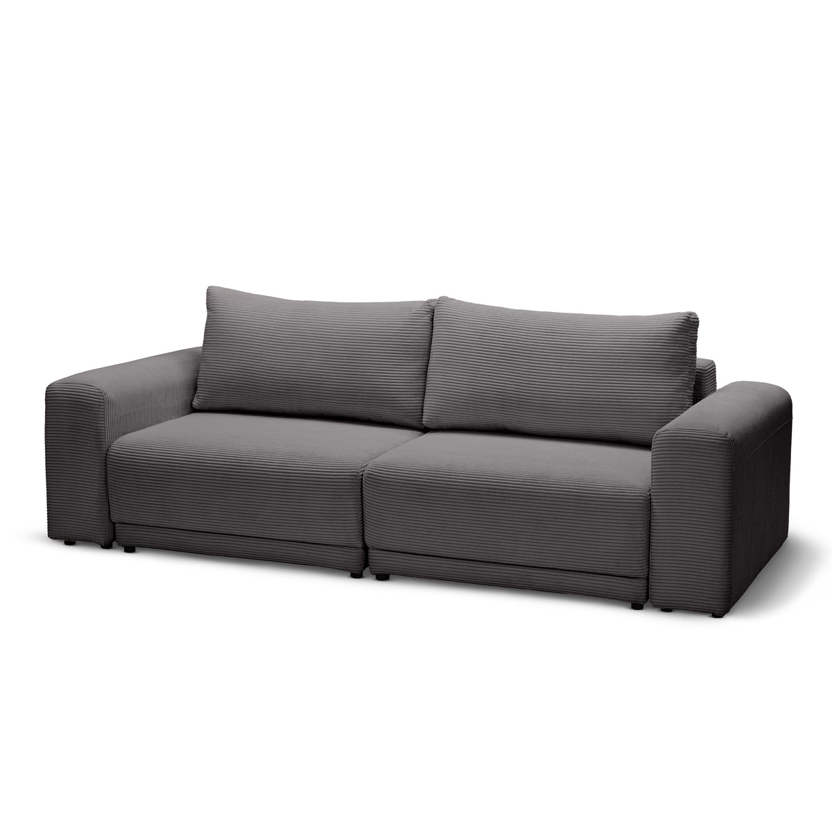 Sofa med sovefunktion 145 × 203 med opbevaringsrum i moderne stil | Zoria Stålbrun (POSO 22)