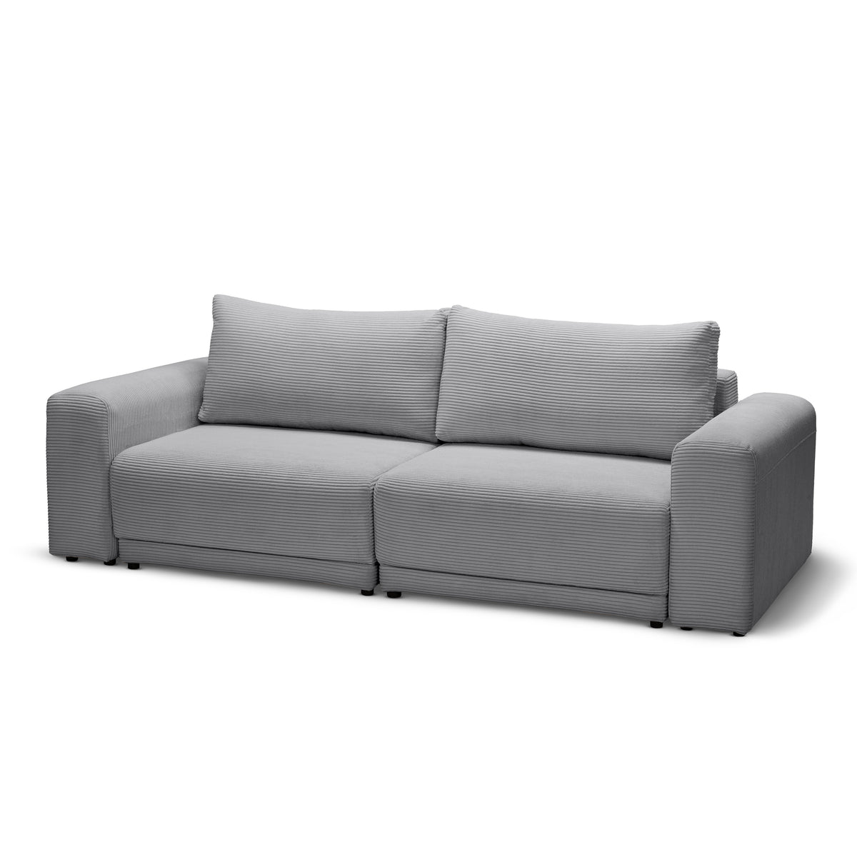 Sofa z funkcją spania 145 × 203 z pojemnikiem w stylu nowoczesnym | Zoria Szary Bambus (POSO 55)