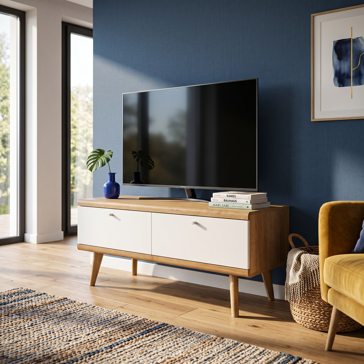 Lato TV-bord til tv'et, 107x50, i skandinavisk stil – i indretningen