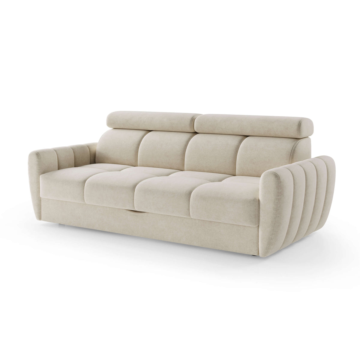 Franec-sofa, 3-personers sovesofa på 227 cm i minimalistisk stil – set fra siden | Pillovely