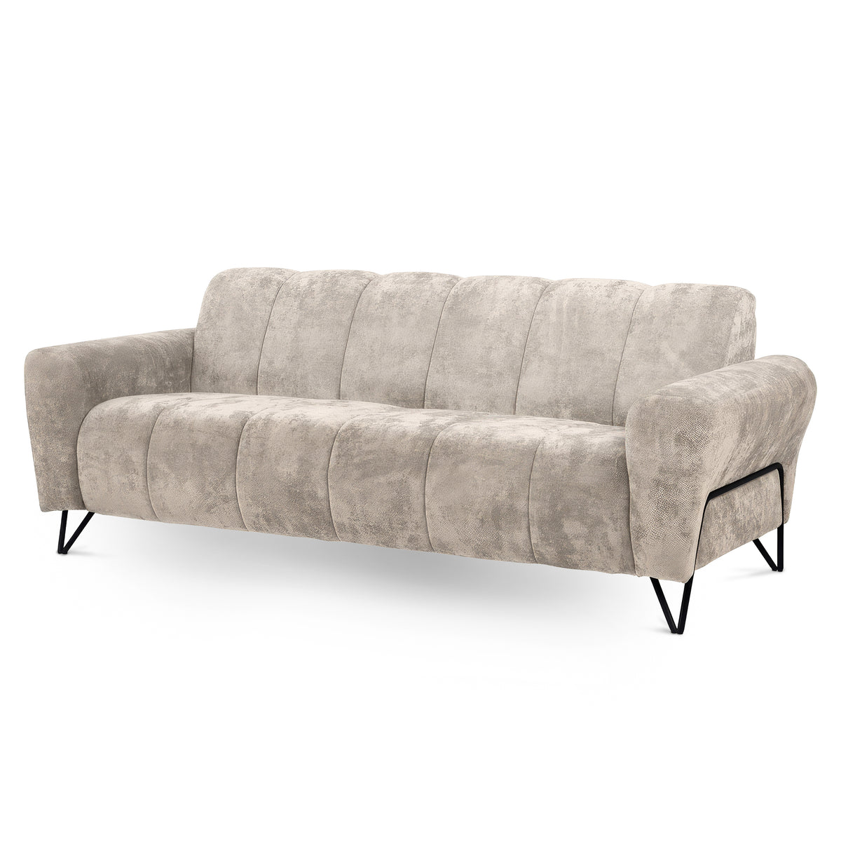 3-personers sofa til stuen i moderne stil, Vega-stof | Nellia Vaniljefnug (VEGA 02)