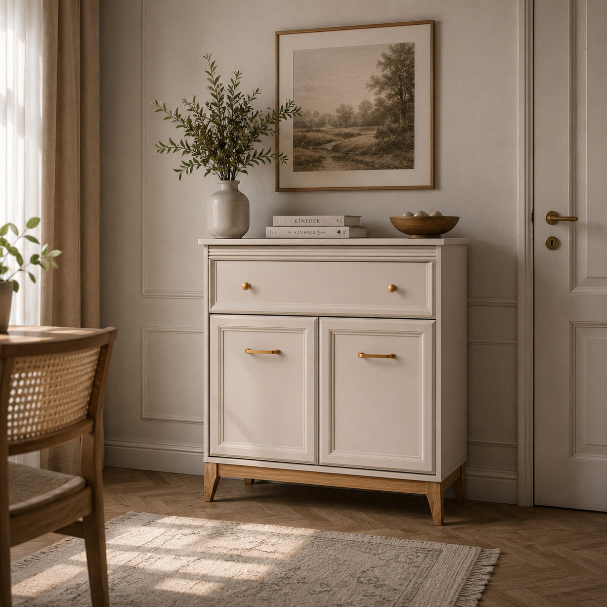 Komoda Serena 92x100 do przedpokoju w stylu klasycznym – w aranżacji wnętrza