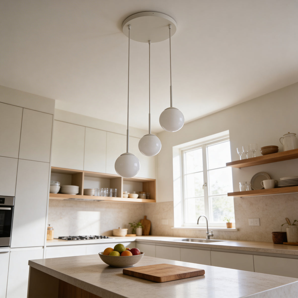 Lampa Triella wisząca trzy kule w stylu nowoczesnym – w aranżacji wnętrza