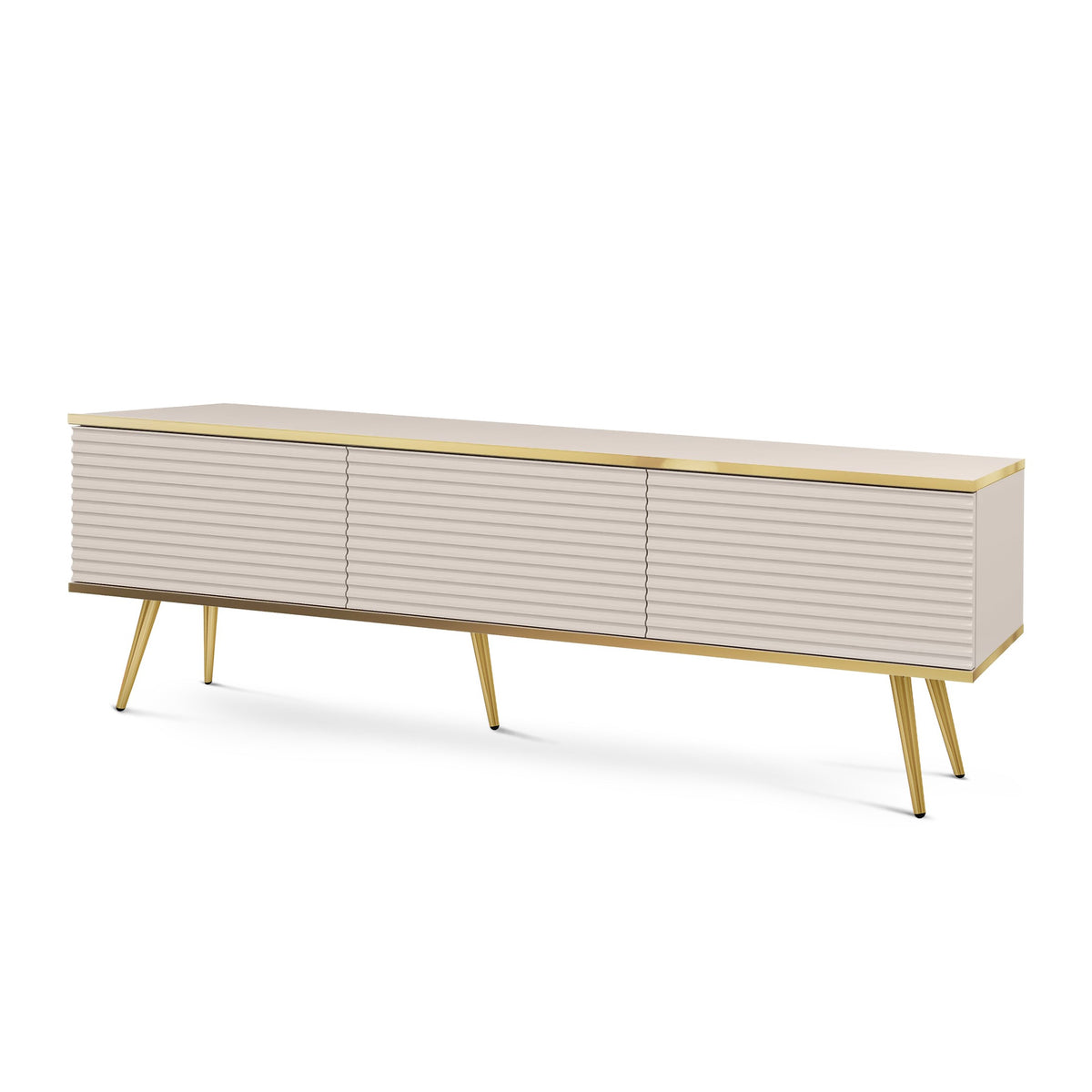 TV-bord til Meva-tv'et, 175x30, med gyldne detaljer – hovedbillede | Pillovely