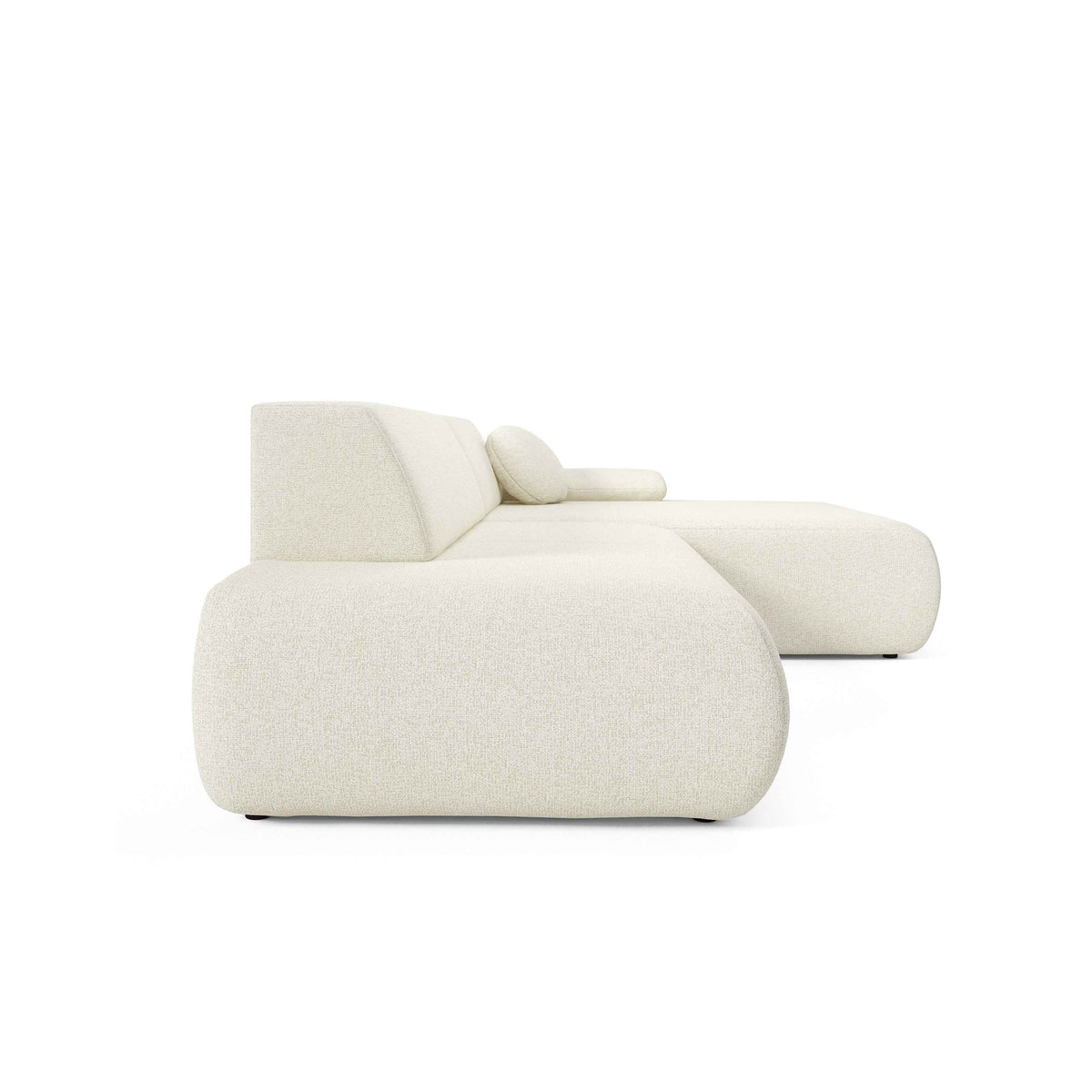 Puentro 4-personers hjørnesofa med sovefunktion i minimalistisk stil – set fra siden