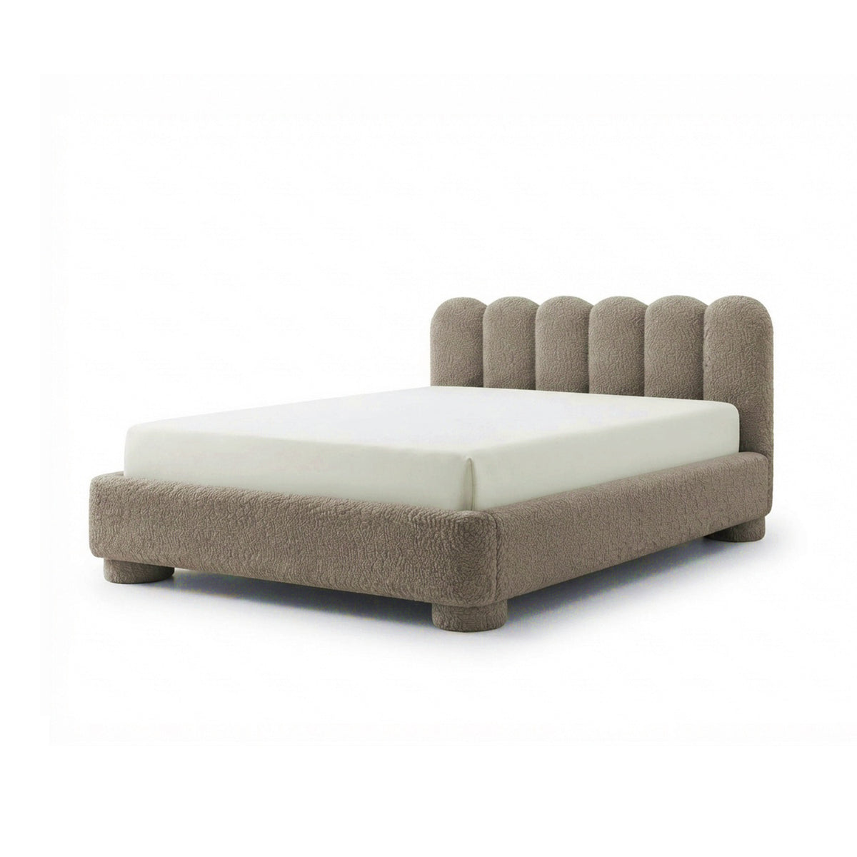 Lattri-polstret seng 120x200–200x200 med opbevaringsrum i modern organic-stil, stof Coral – farve Askefarvet hør (CORAL 50) | Pillovely