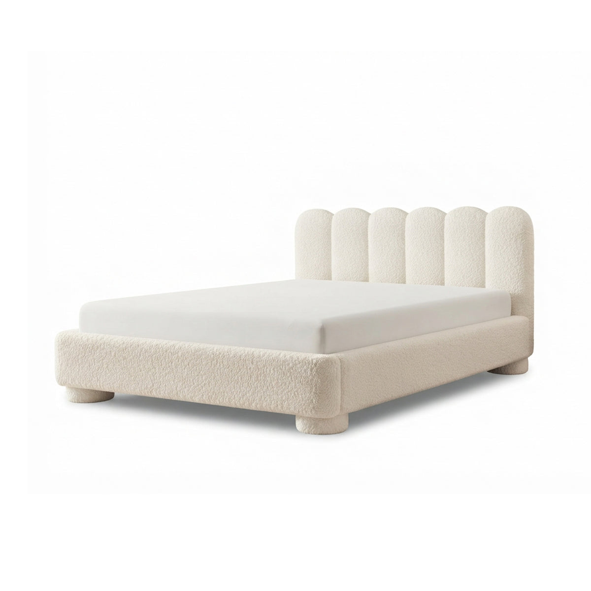 Lattri-polstret seng 120x200–200x200 med opbevaringsrum i modern organic-stil, stof Coral – farve Linbeige (CORAL 15) | Pillovely