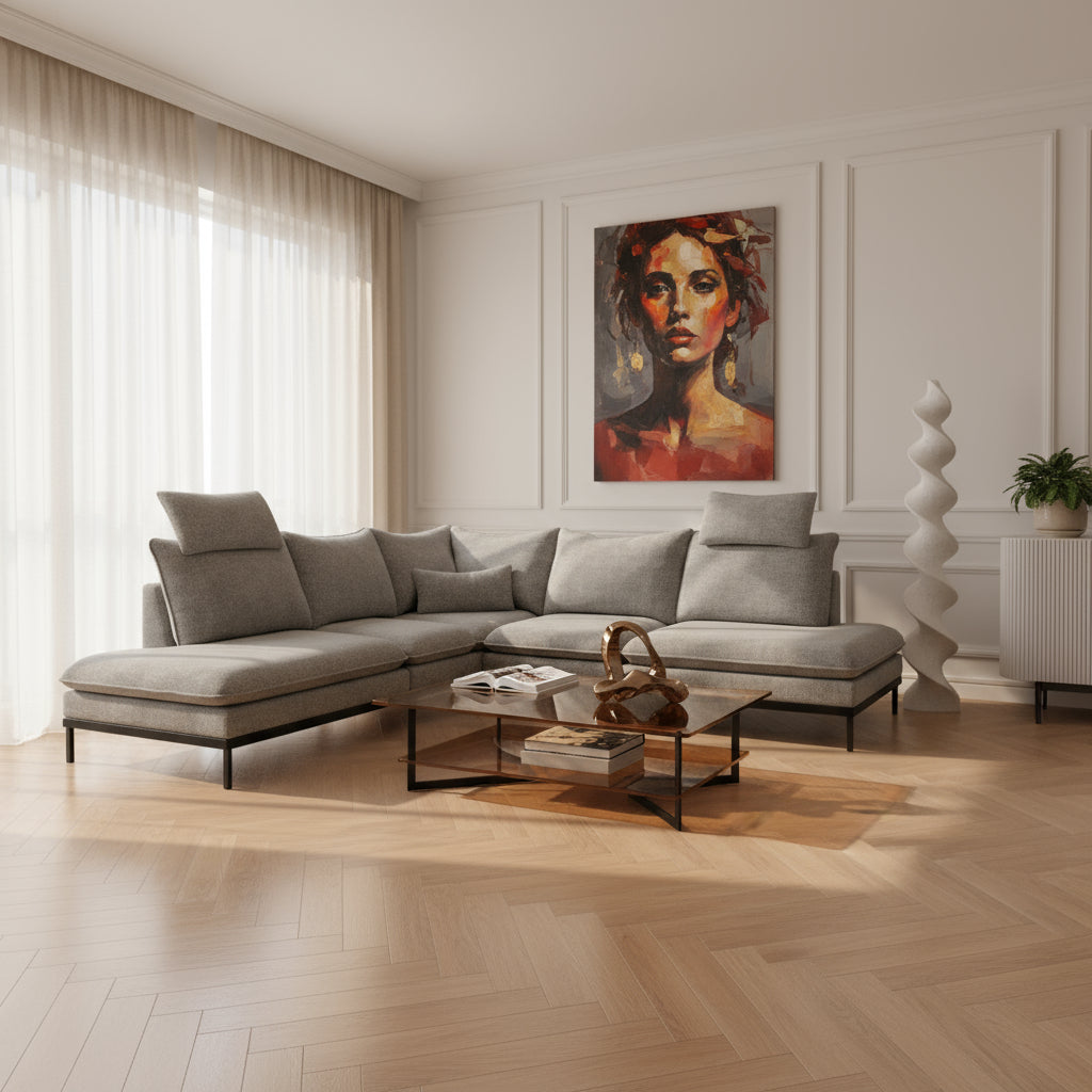 Leafy Premium hjørnesofa til 4 personer 293×198 cm i elegant stil – i indretningen