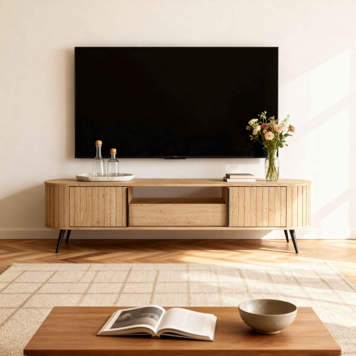 Llovia TV-bord til fjernsyn, 196x51, i moderne stil – i indretningen