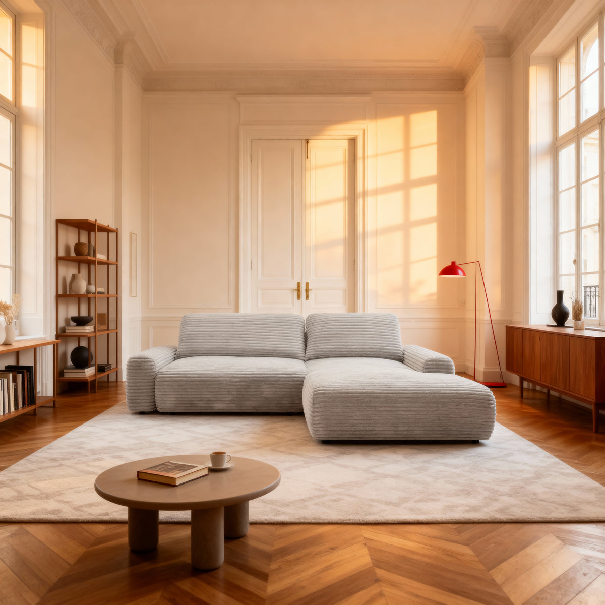 Dori-hjørnesofa med sovefunktion, 125x200, med opbevaringsrum i moderne stil – i indretningen