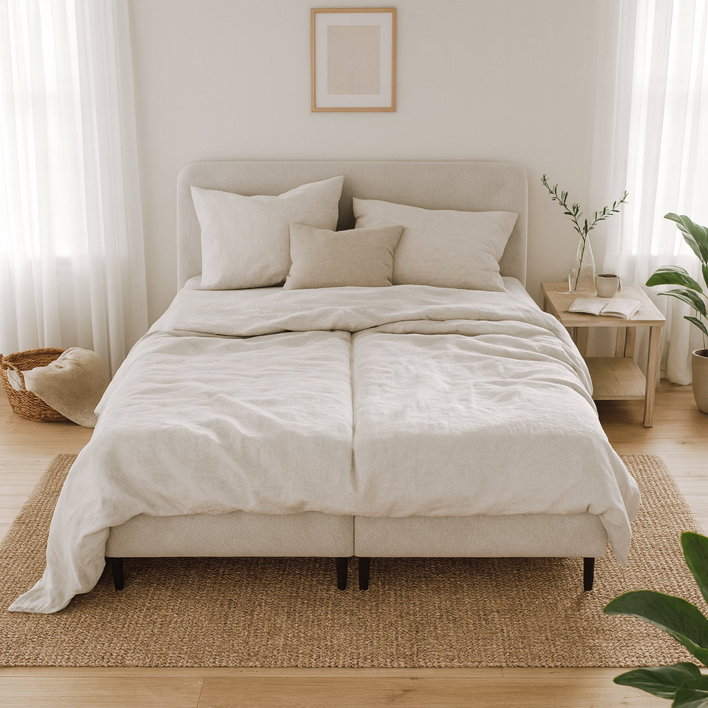 Anemon-kontinentalseng i størrelserne 140x200, 160x200 og 180x200 med opbevaringsrum i moderne stil – i indretningen