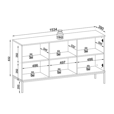 Lampy-kommode med låger, 154x83, i loftstil – billede 5