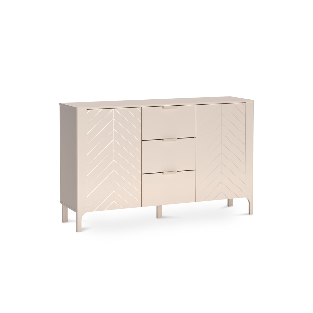 EKLIPSO-kommode 153x95 med frontpaneler i fiskebensmønster i moderne stil, farve Kashmir – hovedbillede | Pillovely