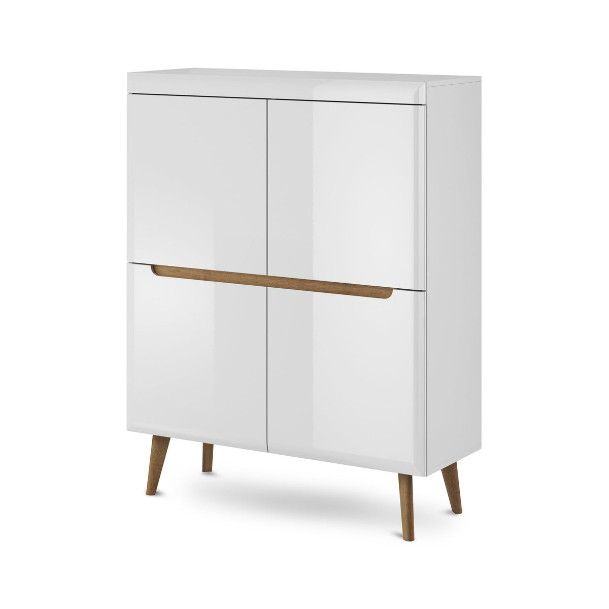 Kommode 107x134 i skandinavisk stil | Trava Hvid højglans Riviera-eg