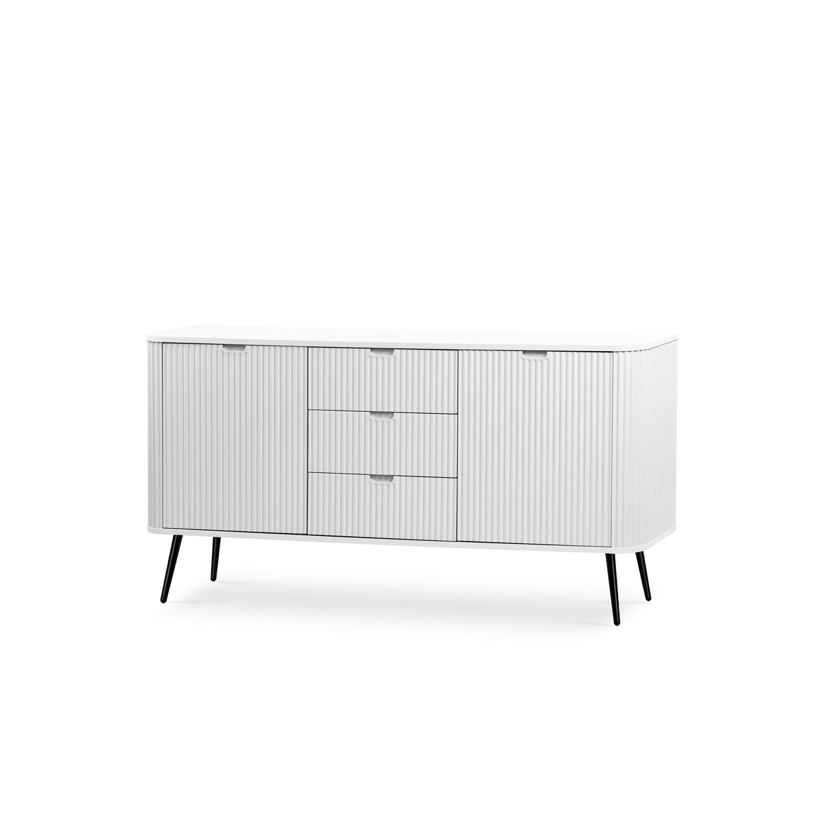 Komoda z drzwiami i szufladami 168x87 w stylu nowoczesnym | Eva Biały Czarny