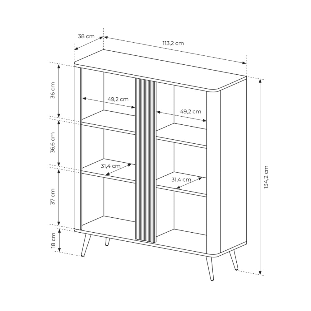 Høj kommode med 2 låger, 113 x 134, i soft loft-stil | Velia