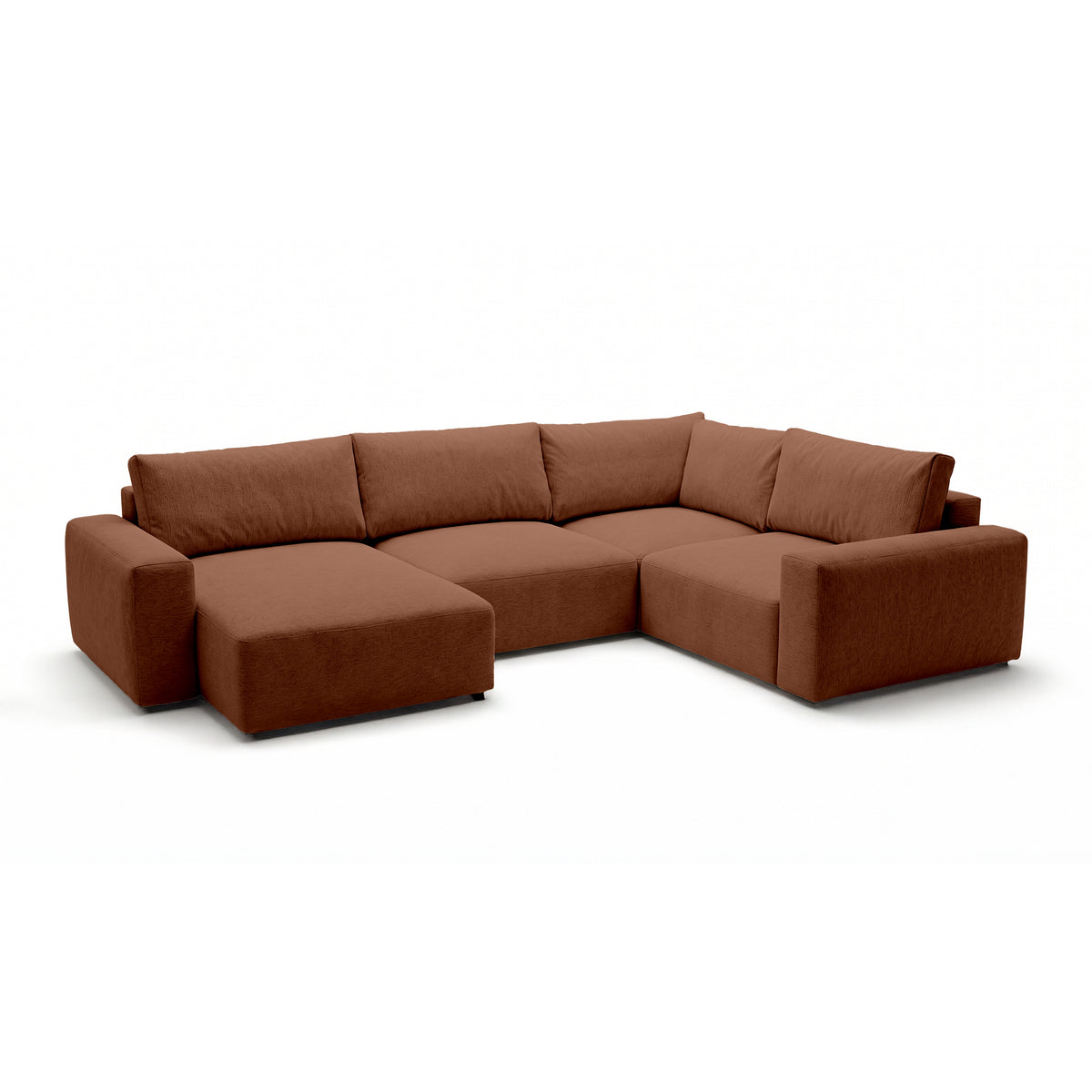 Modulær UL-hjørnesofa Iskeli Plus 341 cm Kanelmat (ARAGON 56) venstrevendt skråt – stor hjørnesofa i stoffet Aragon