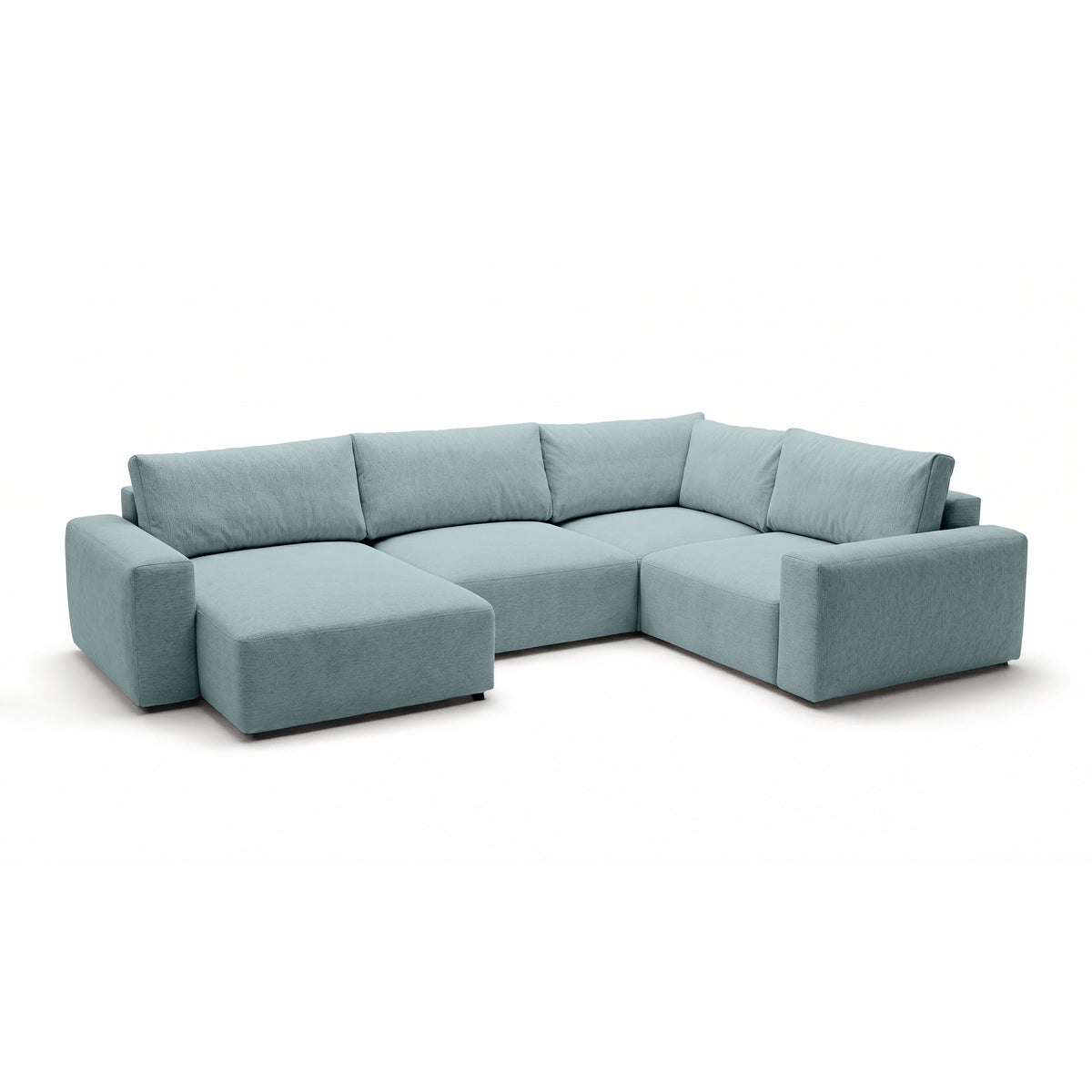 Modulær UL-hjørnesofa Iskeli Plus 341 cm Isazur (ARAGON 70) venstrevendt skråt – stor hjørnesofa i stoffet Aragon