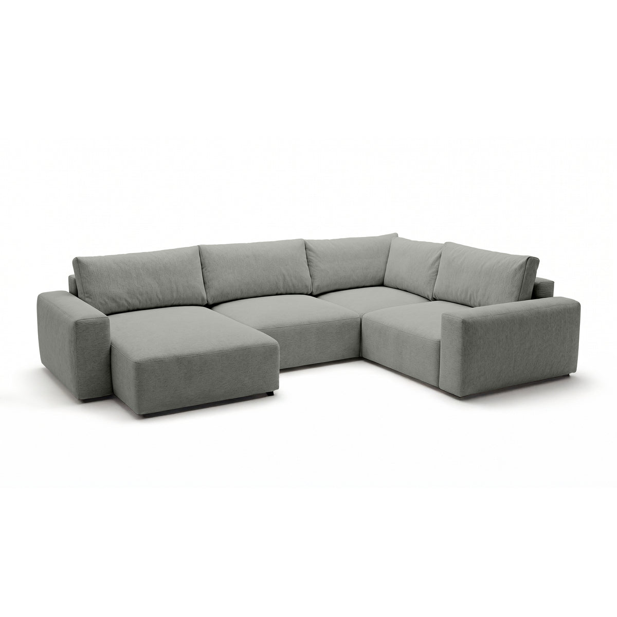 Modulær UL-hjørnesofa Iskeli Plus 341 cm Ståltone (ARAGON 83) venstrevendt skråt – stor hjørnesofa i stoffet Aragon