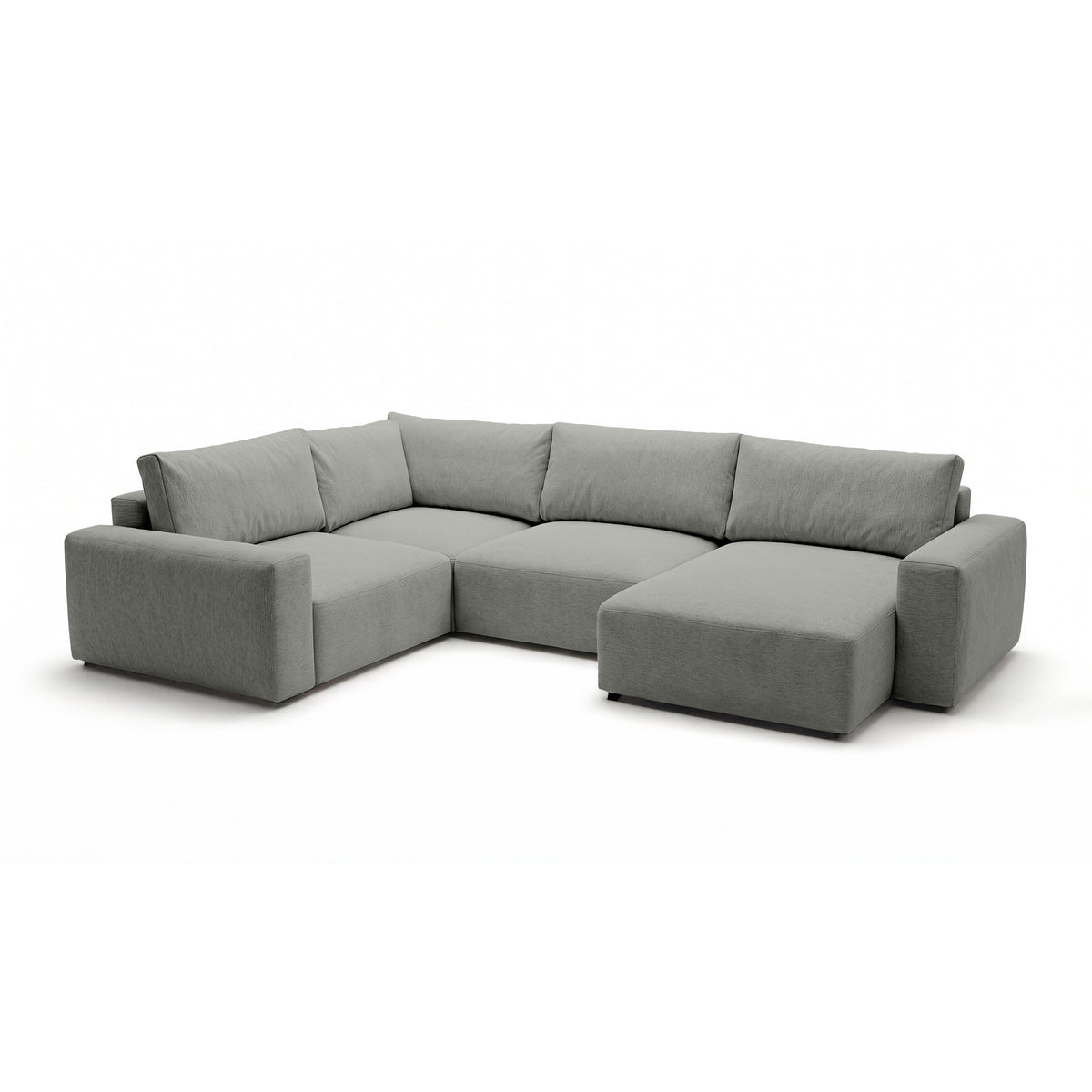Modulær UL-hjørnesofa Iskeli Plus 341 cm Ståltone (ARAGON 83) højrevendt skråt – stor hjørnesofa i stoffet Aragon